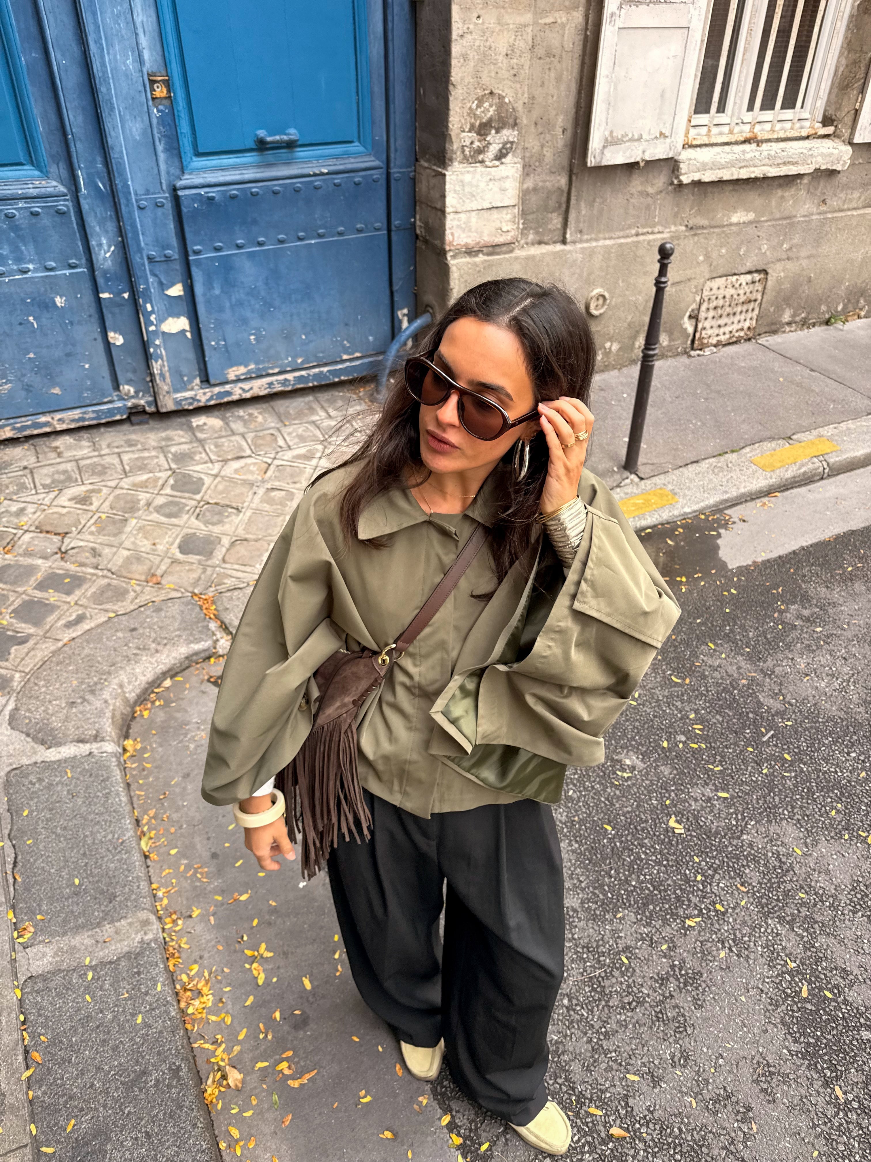 Khakifarbener Fanny-Umhang