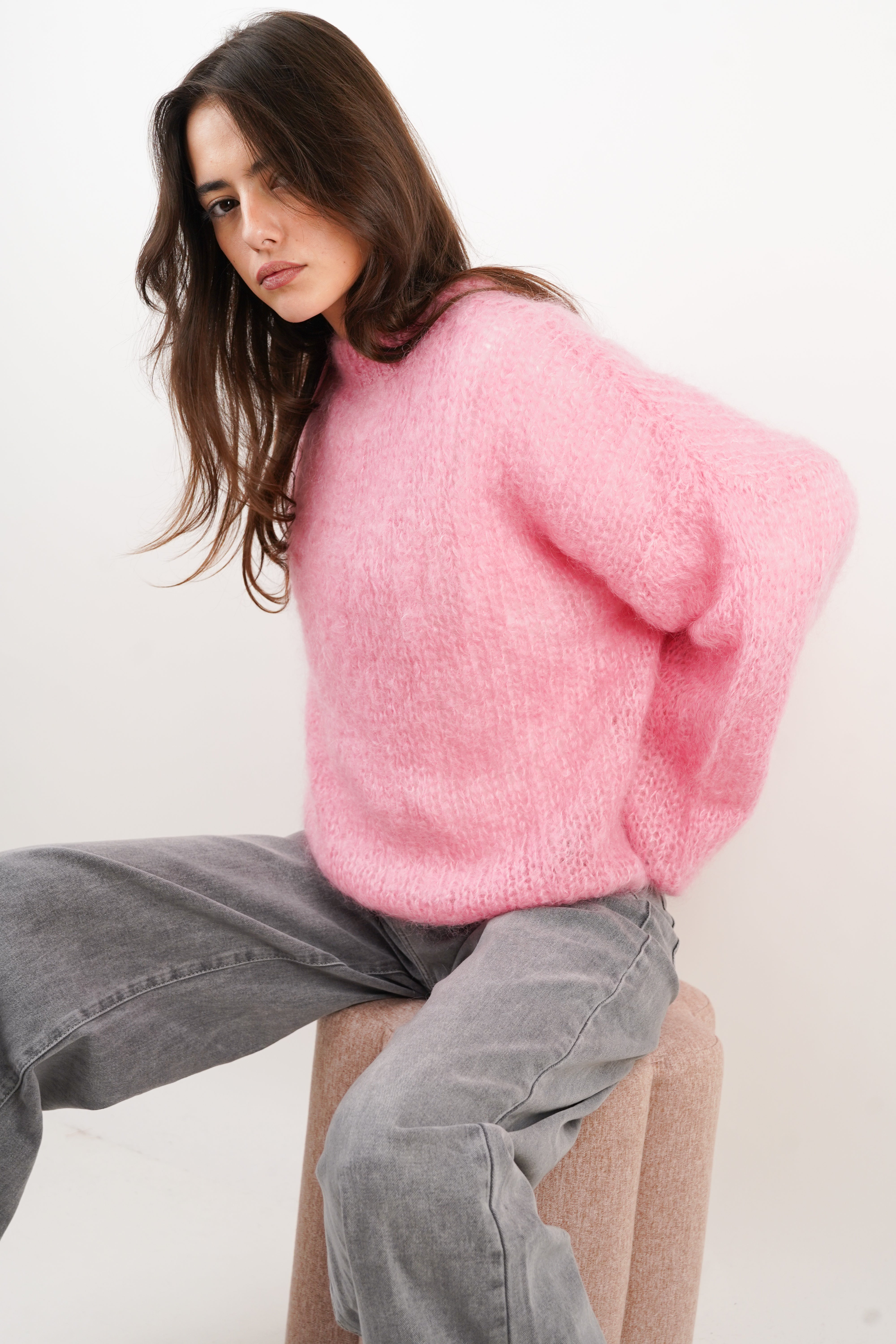 Dina mohair pink sweater