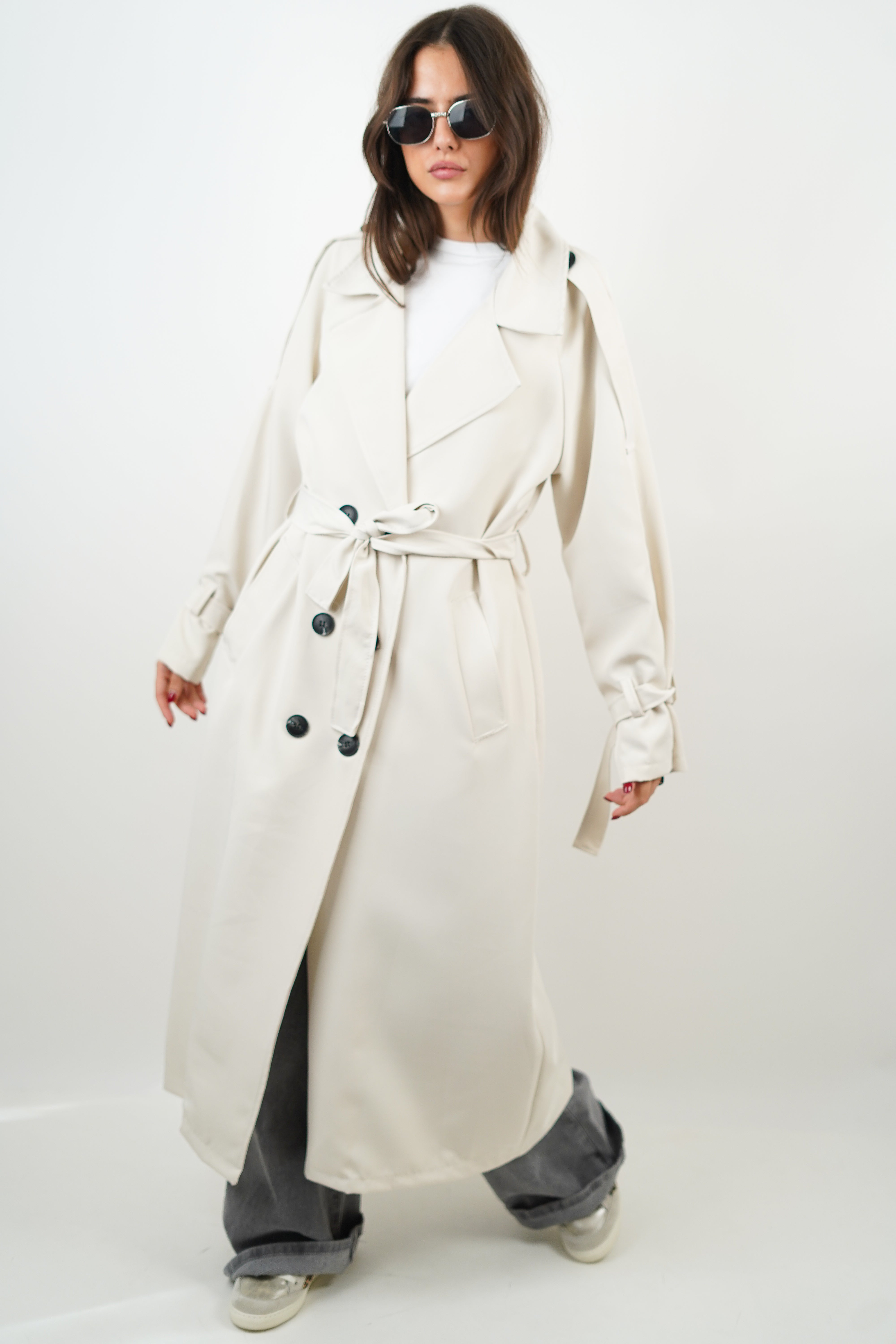 Lola ecru trench coat