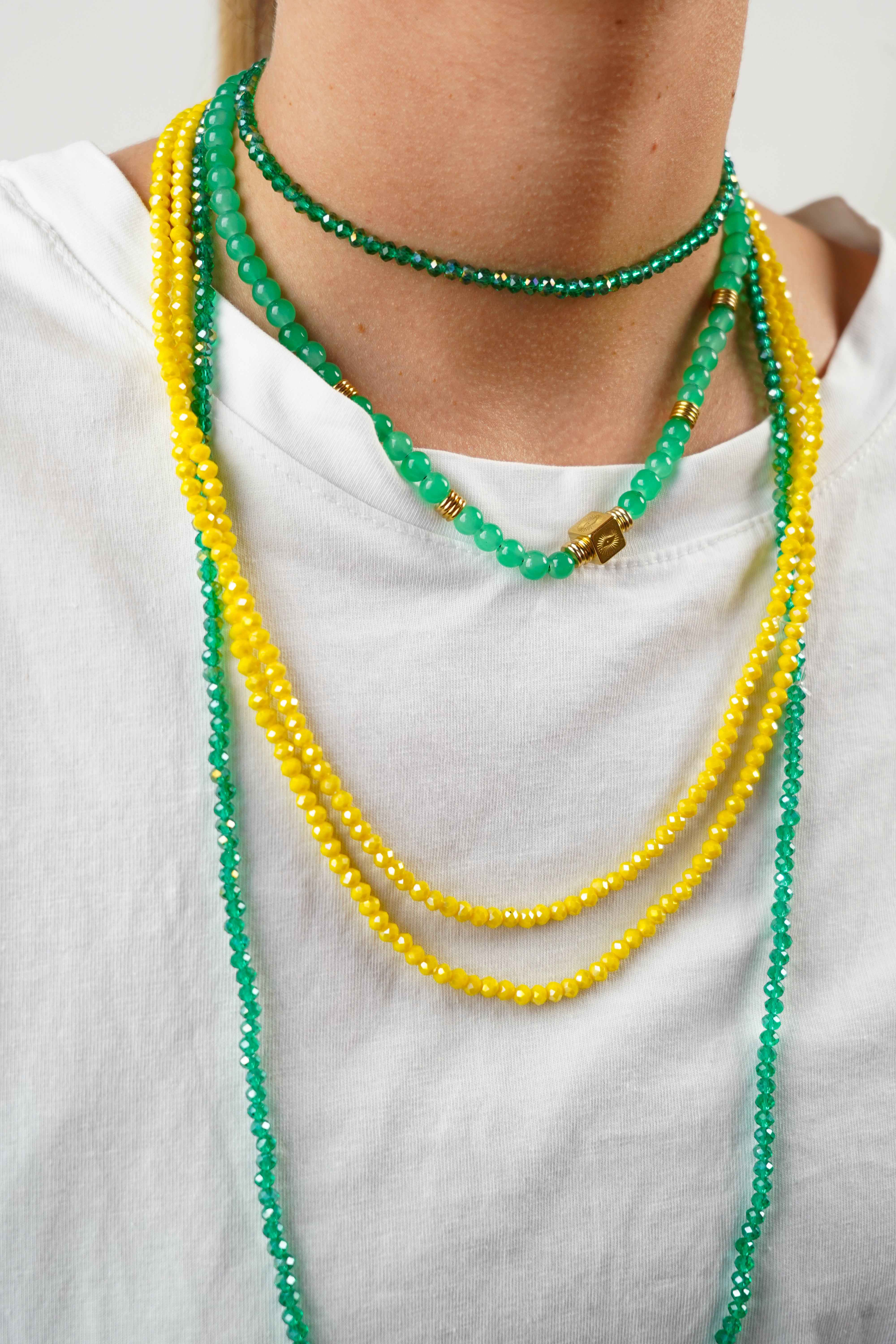 Collier en perles vert