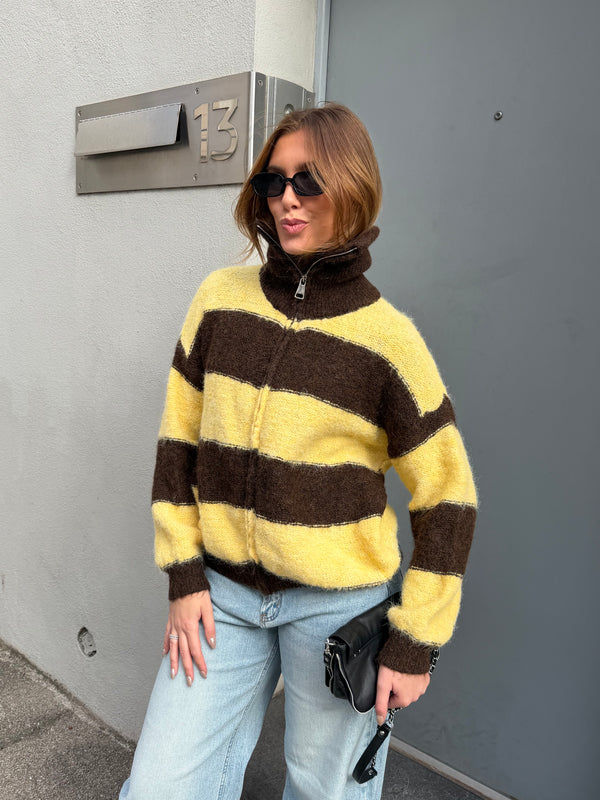 Gilet Gracie jaune et marron