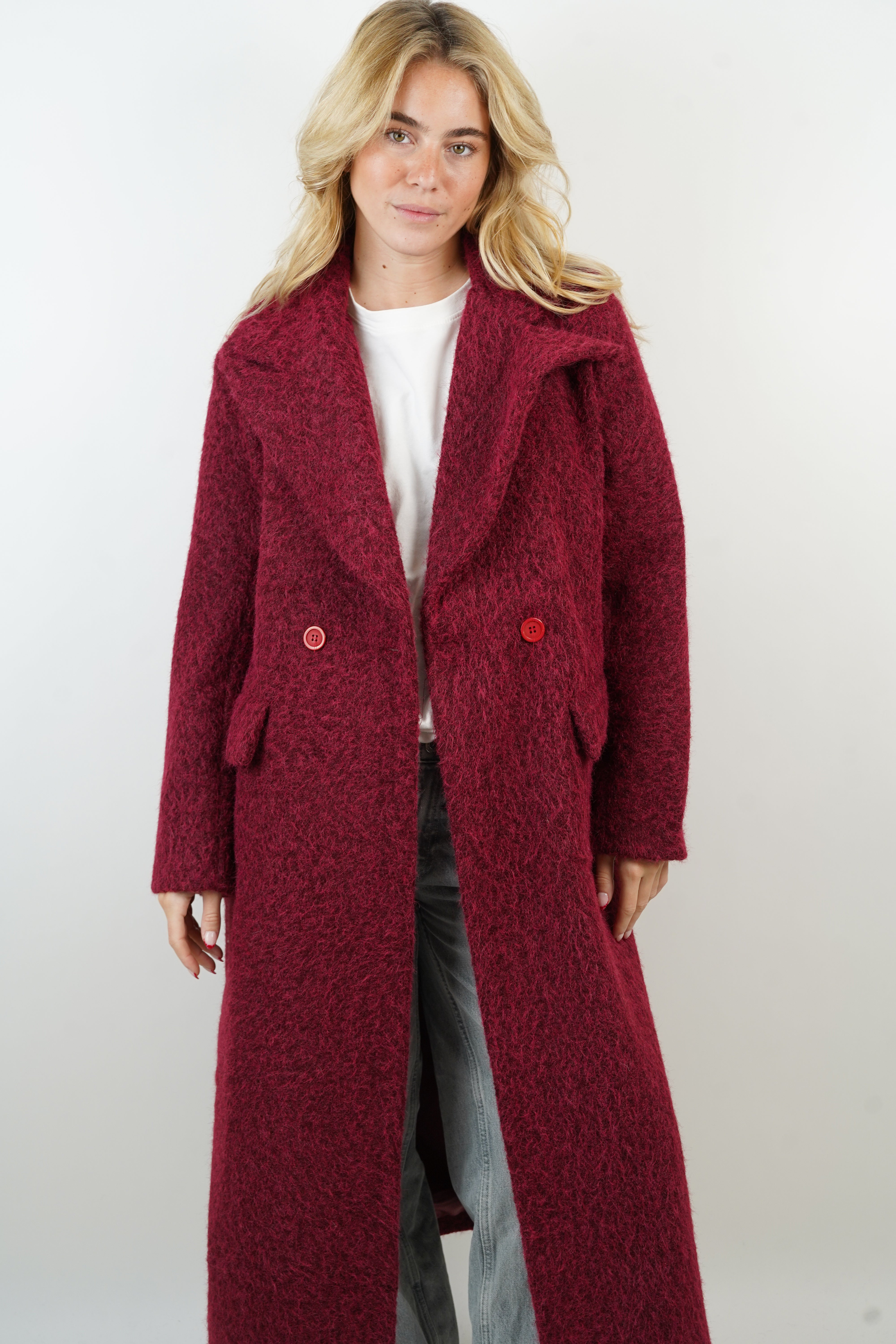 Ella burgundy coat