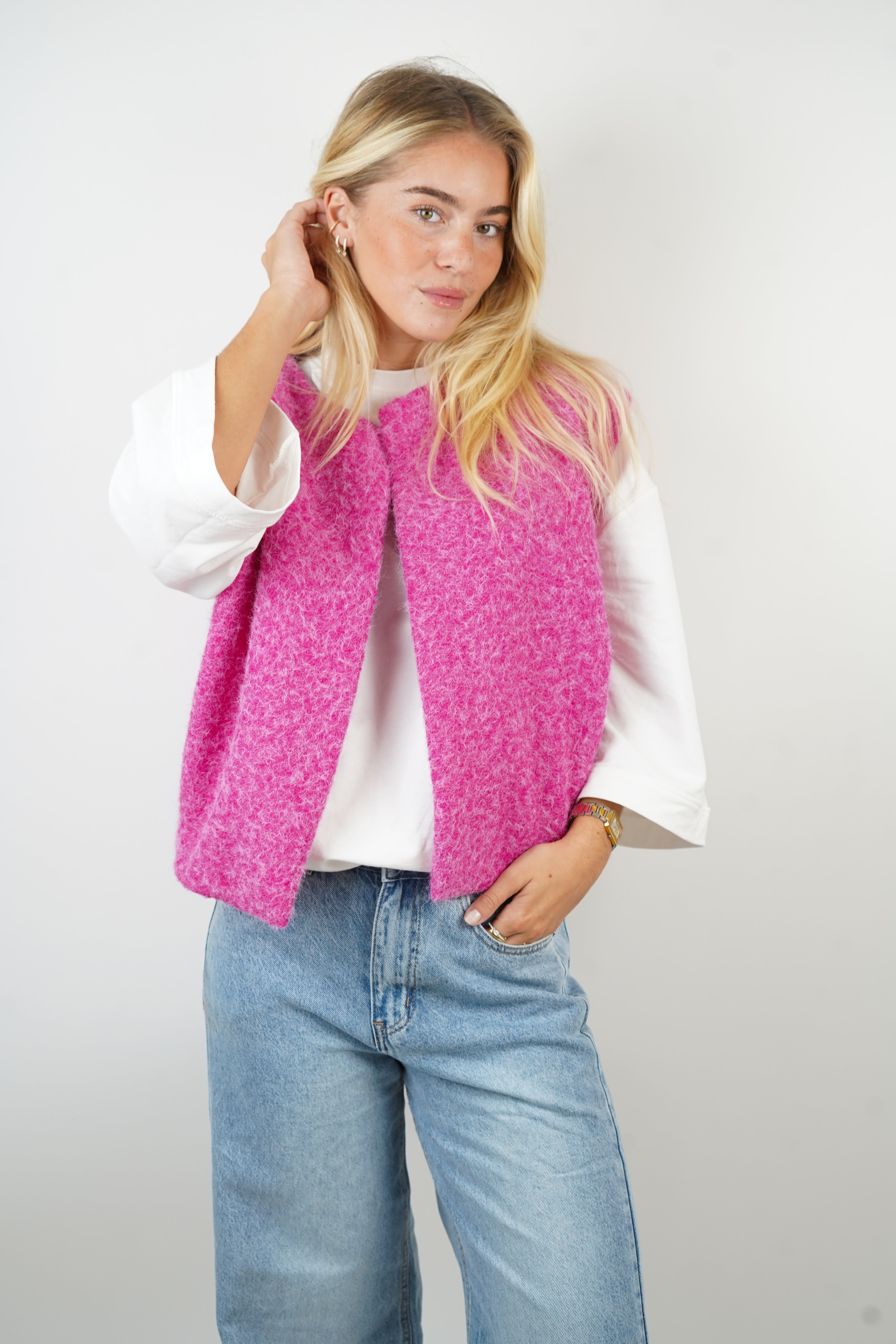 Veste sans manches fuschia - Main Image