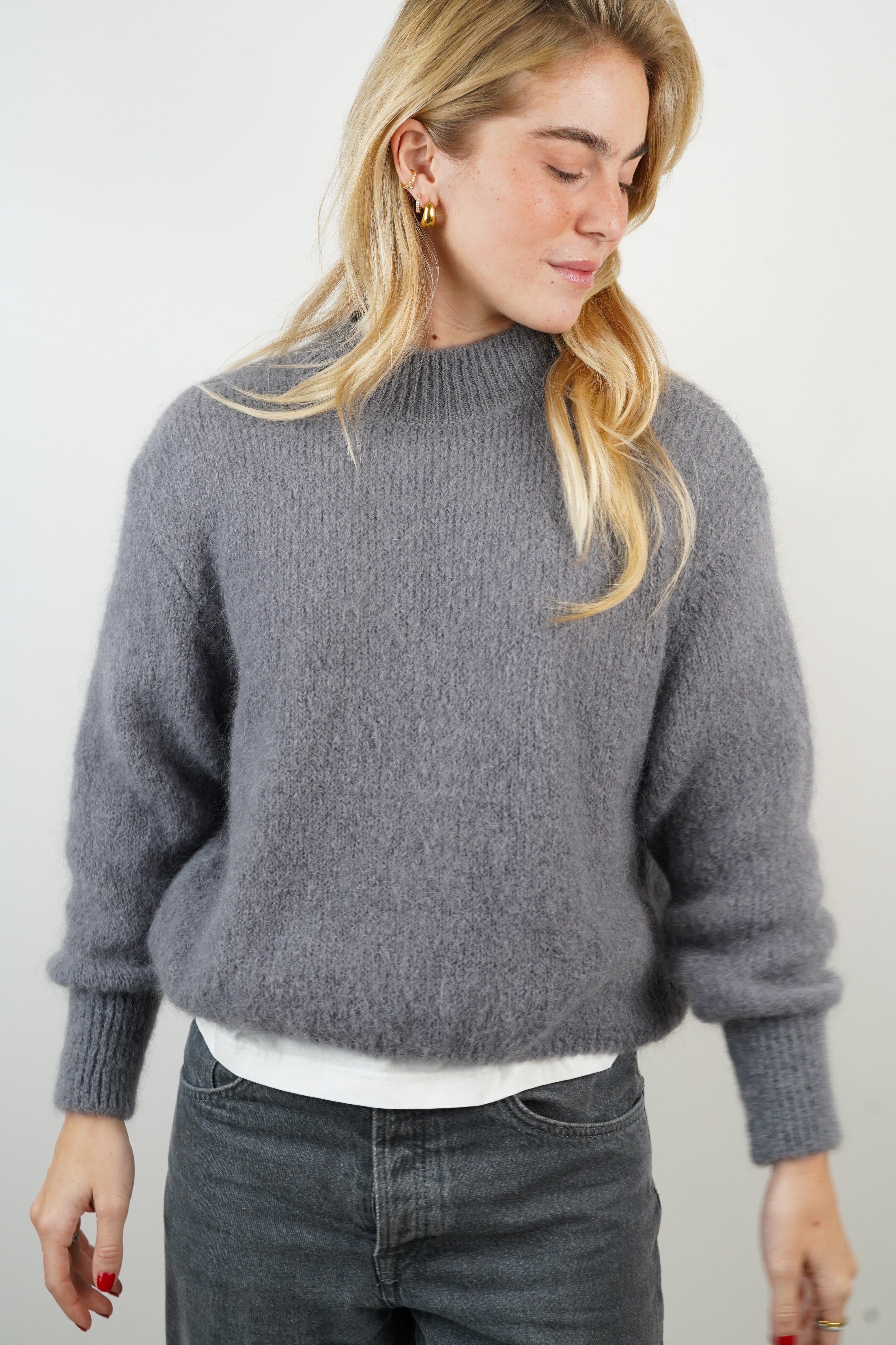 Pull mohair/alpaga Paloma gris