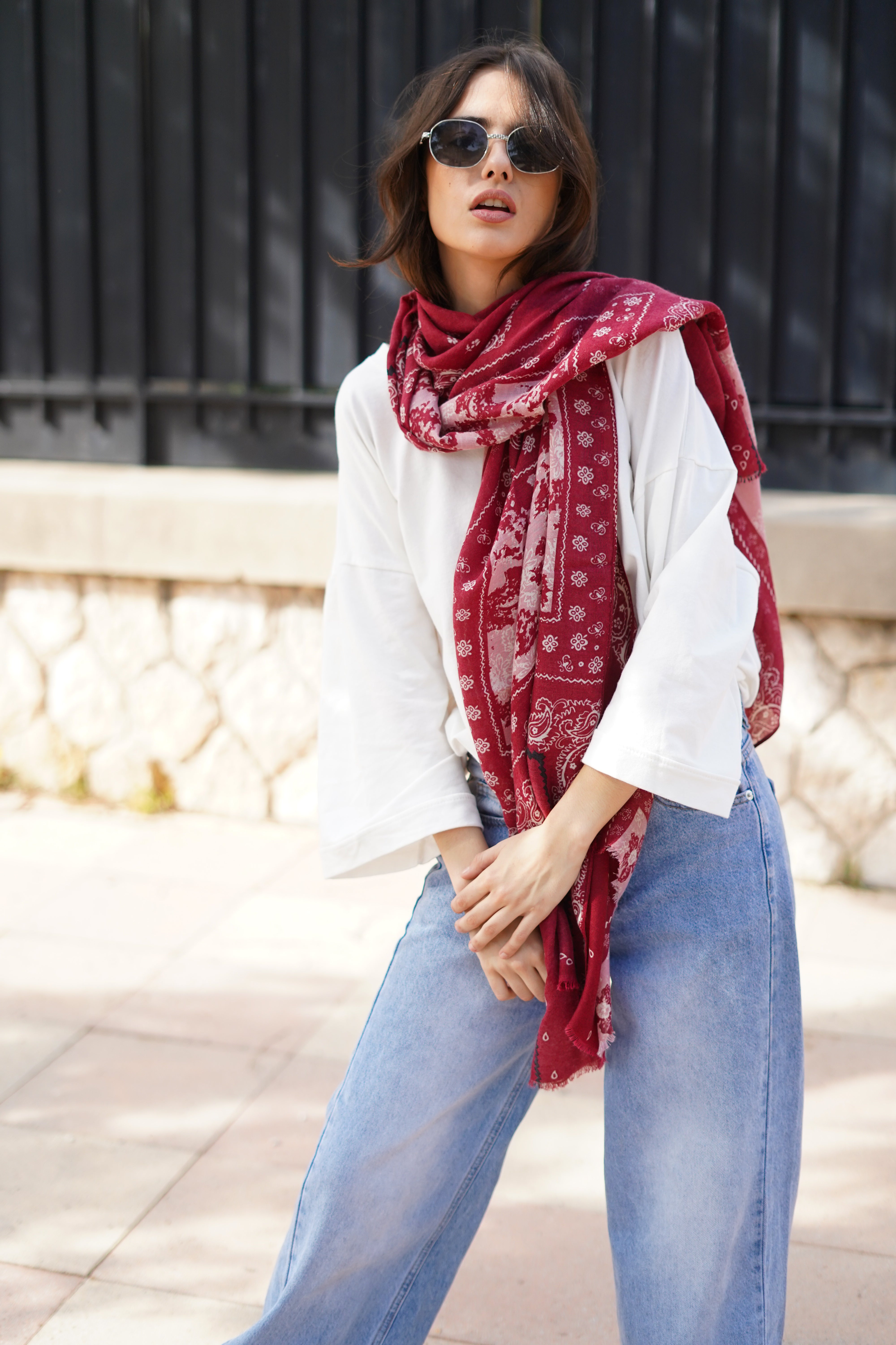 Foulard bandana rouge