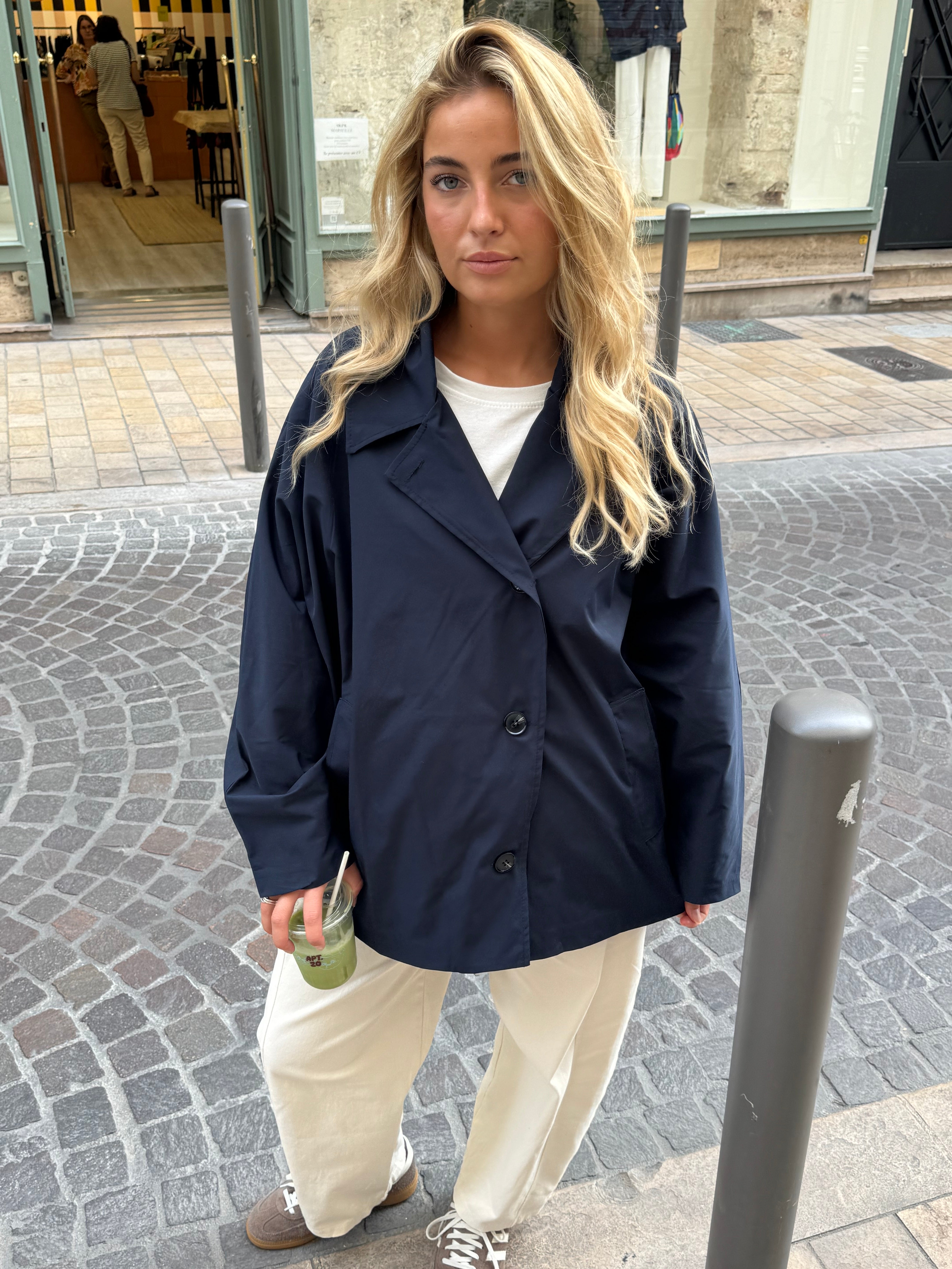 Marineblauer Trenchcoat Ella