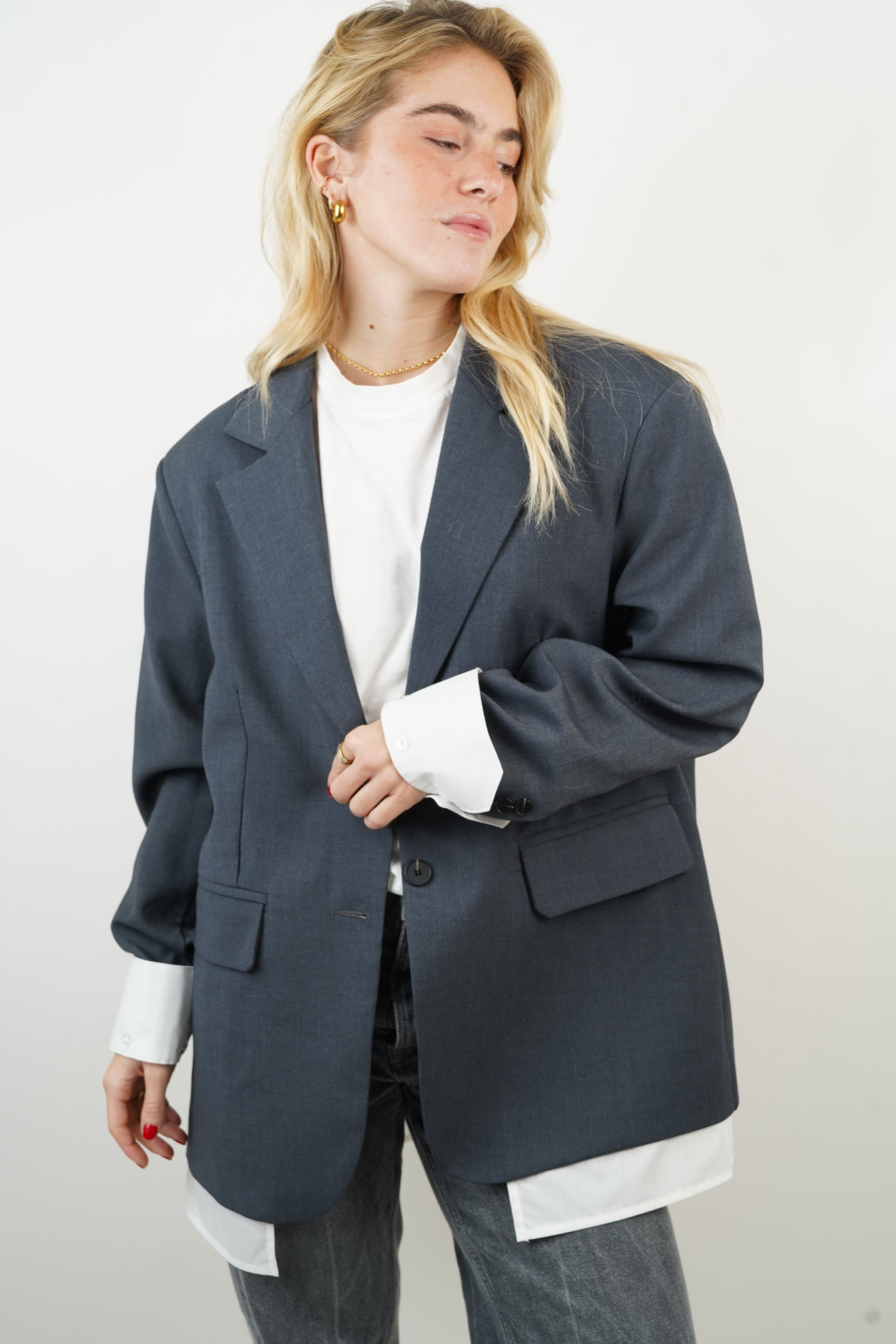 Blazer oversize Sophie gris