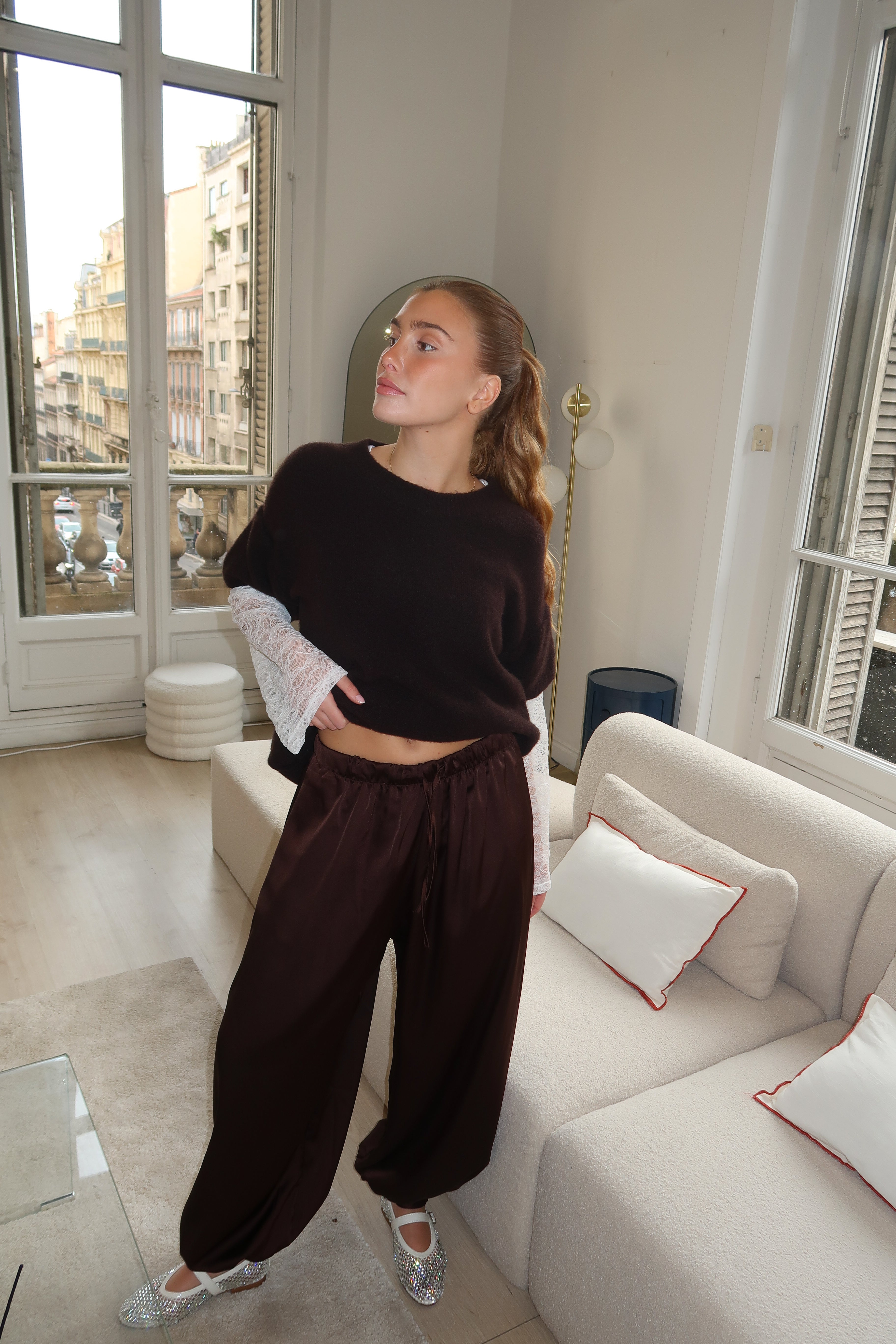 Pantalon Mathea marron