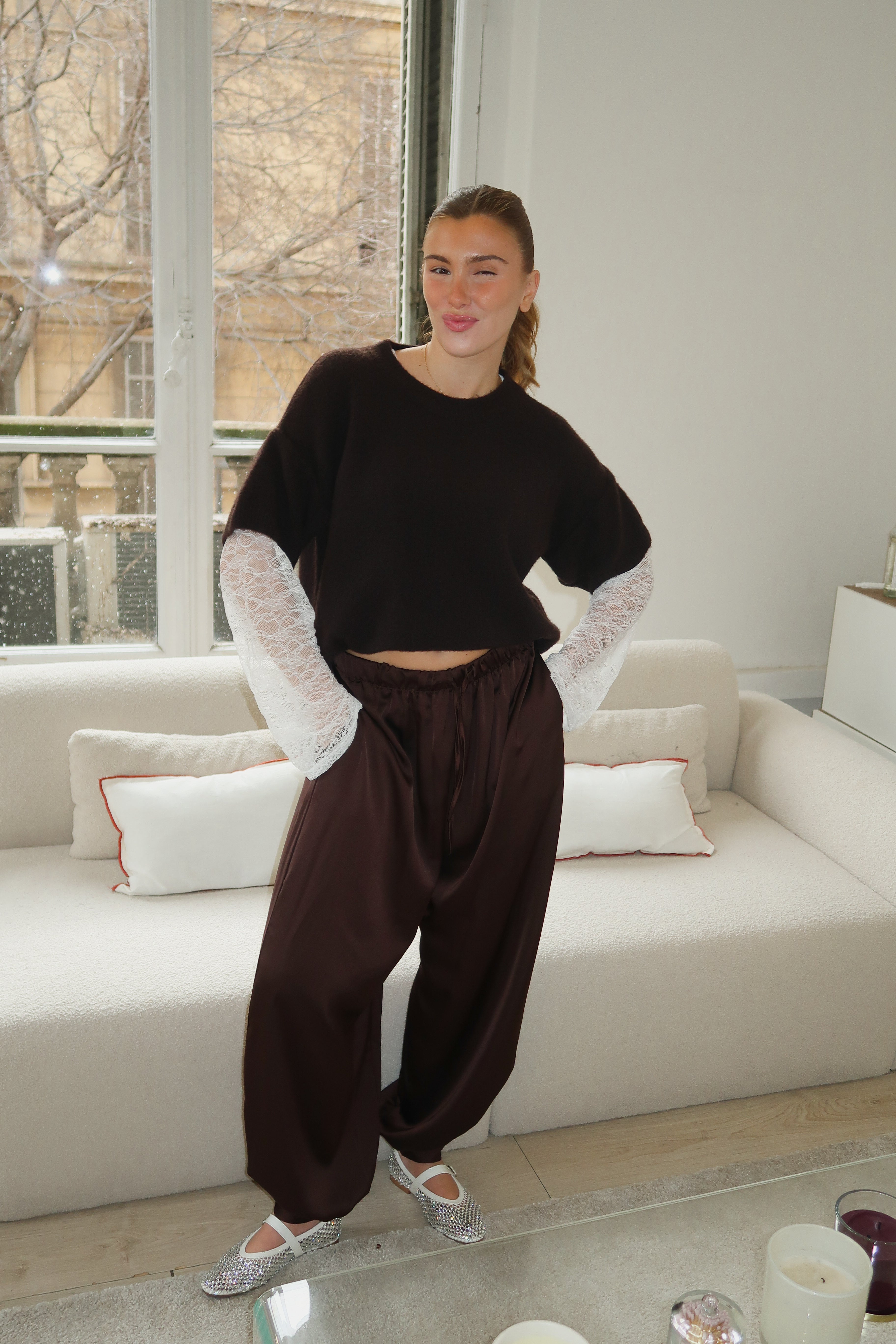 Pantalon Mathea marron