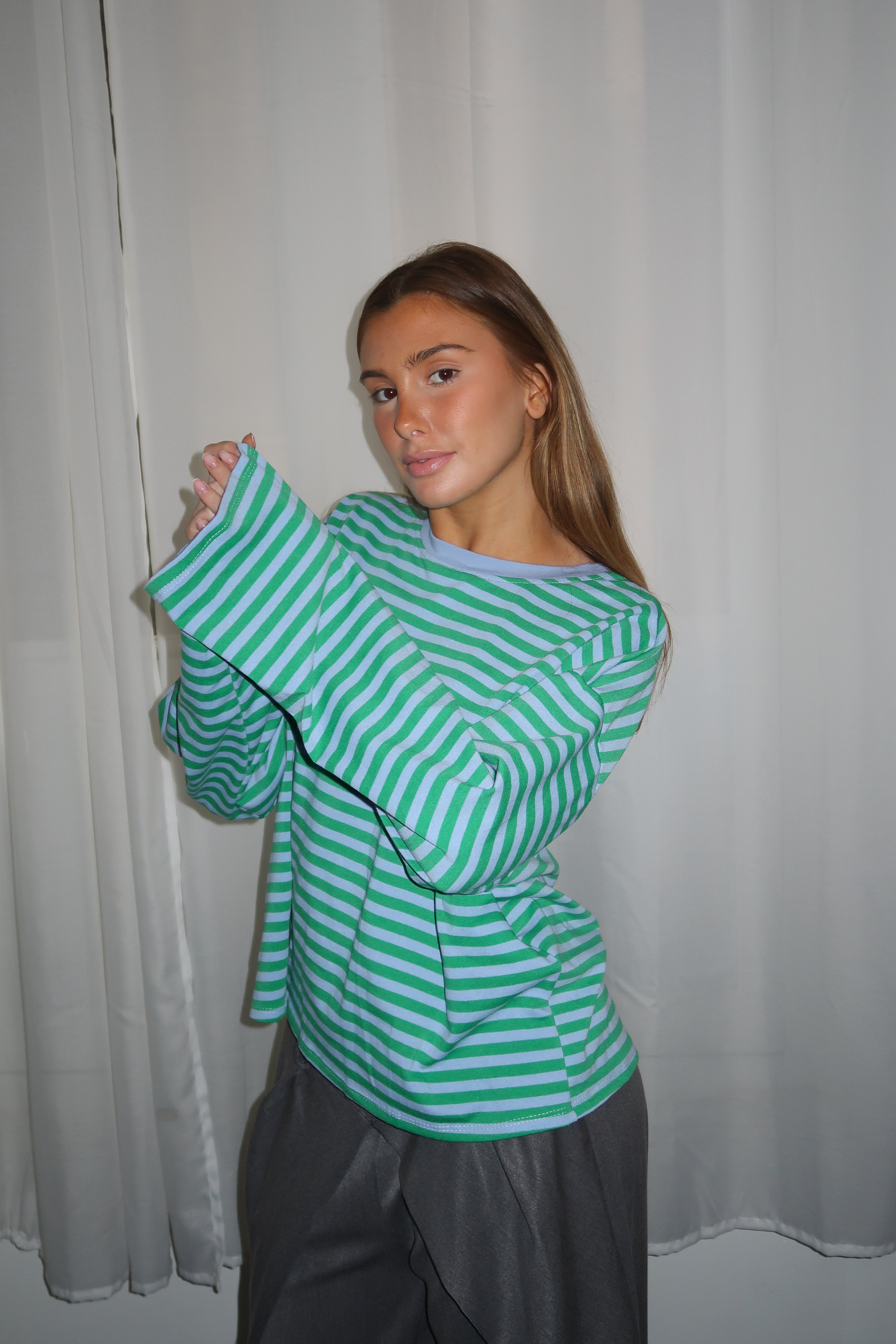 Océane green and light blue t-shirt