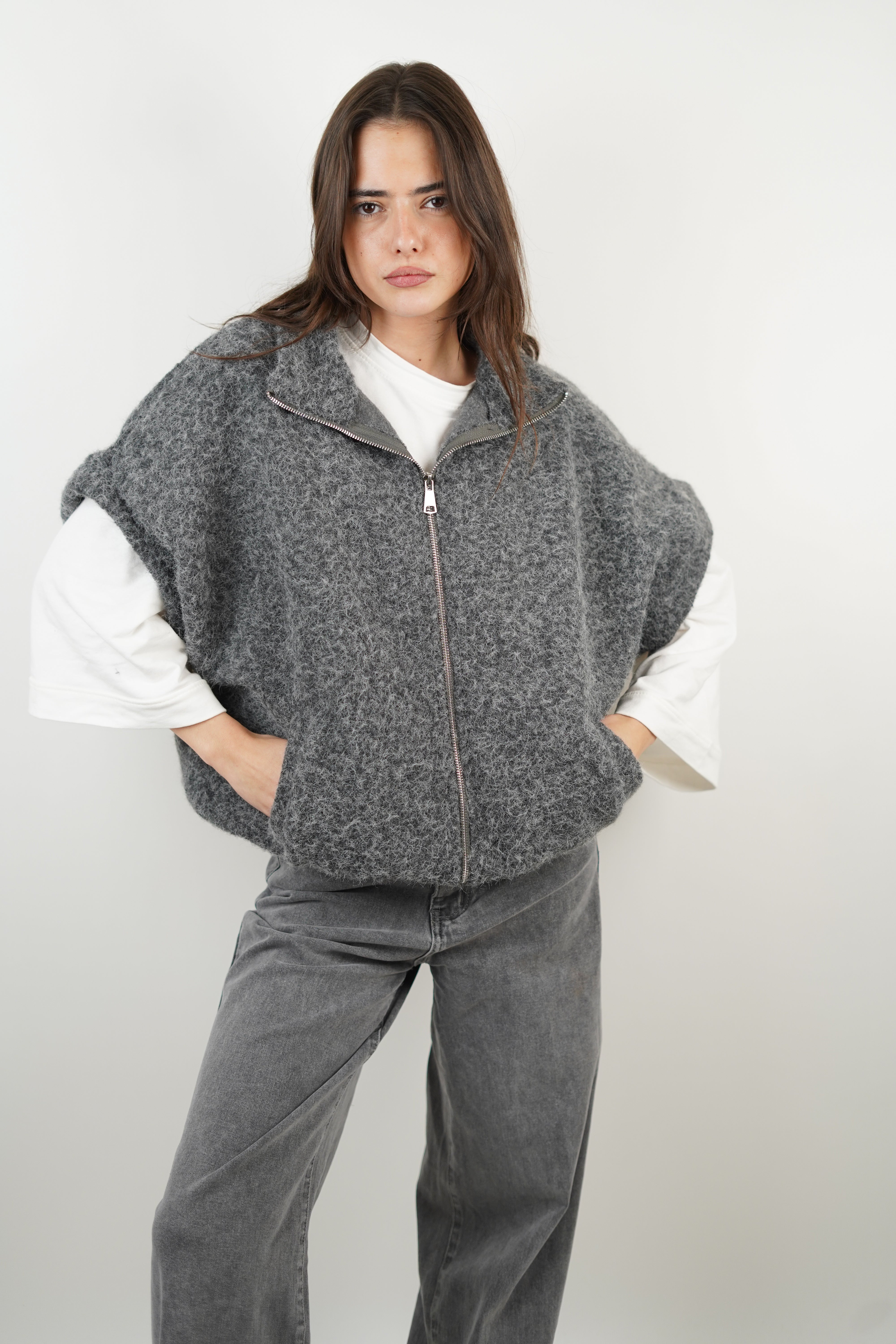 Manon grey bomber