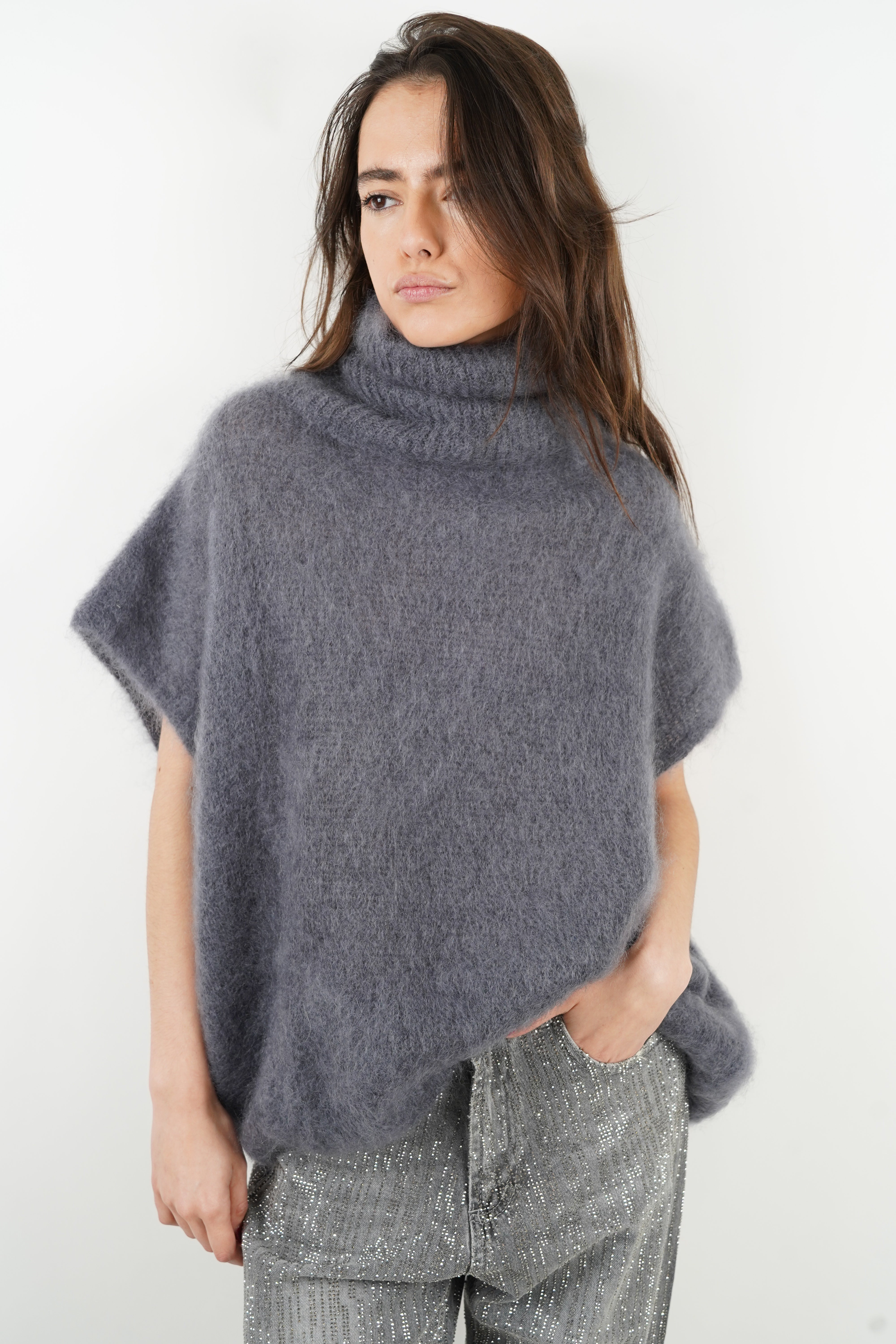 Pull Pietra mohair gris