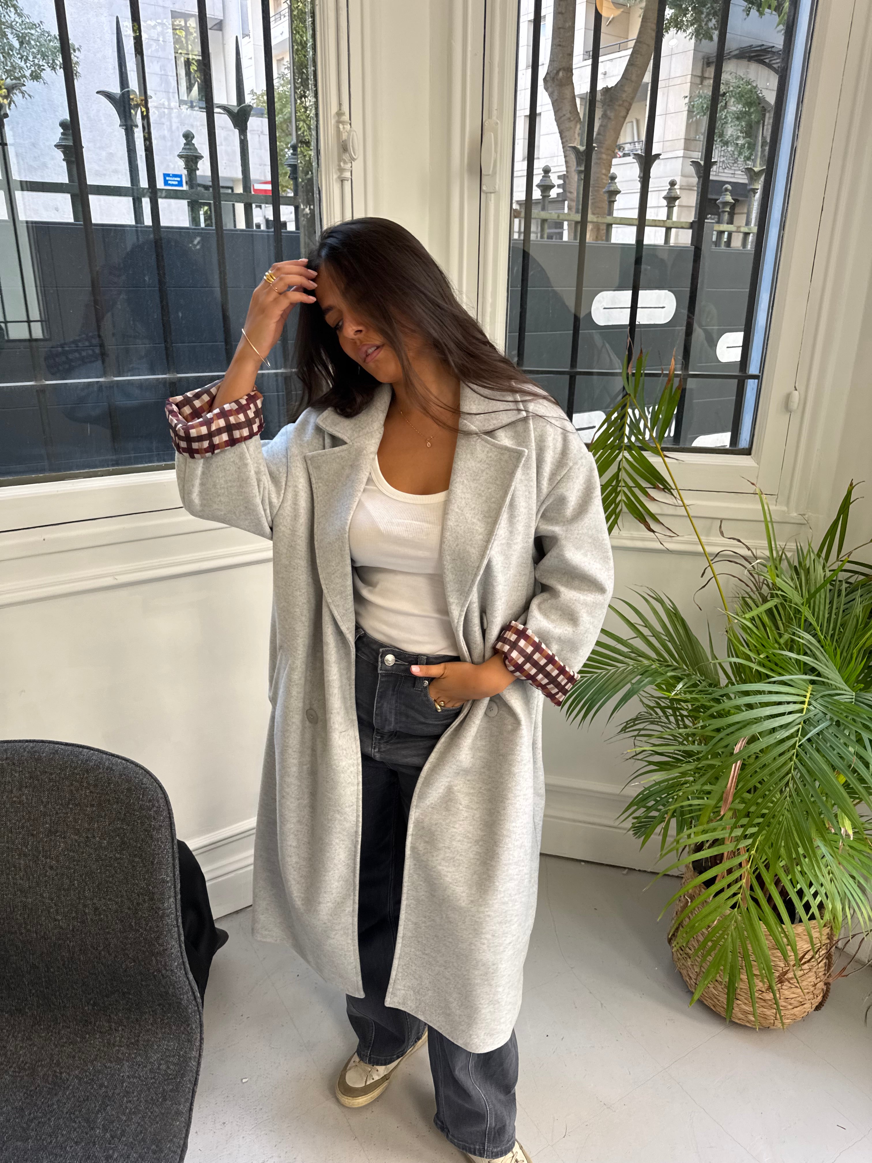 Hellgrauer Charlie-Mantel