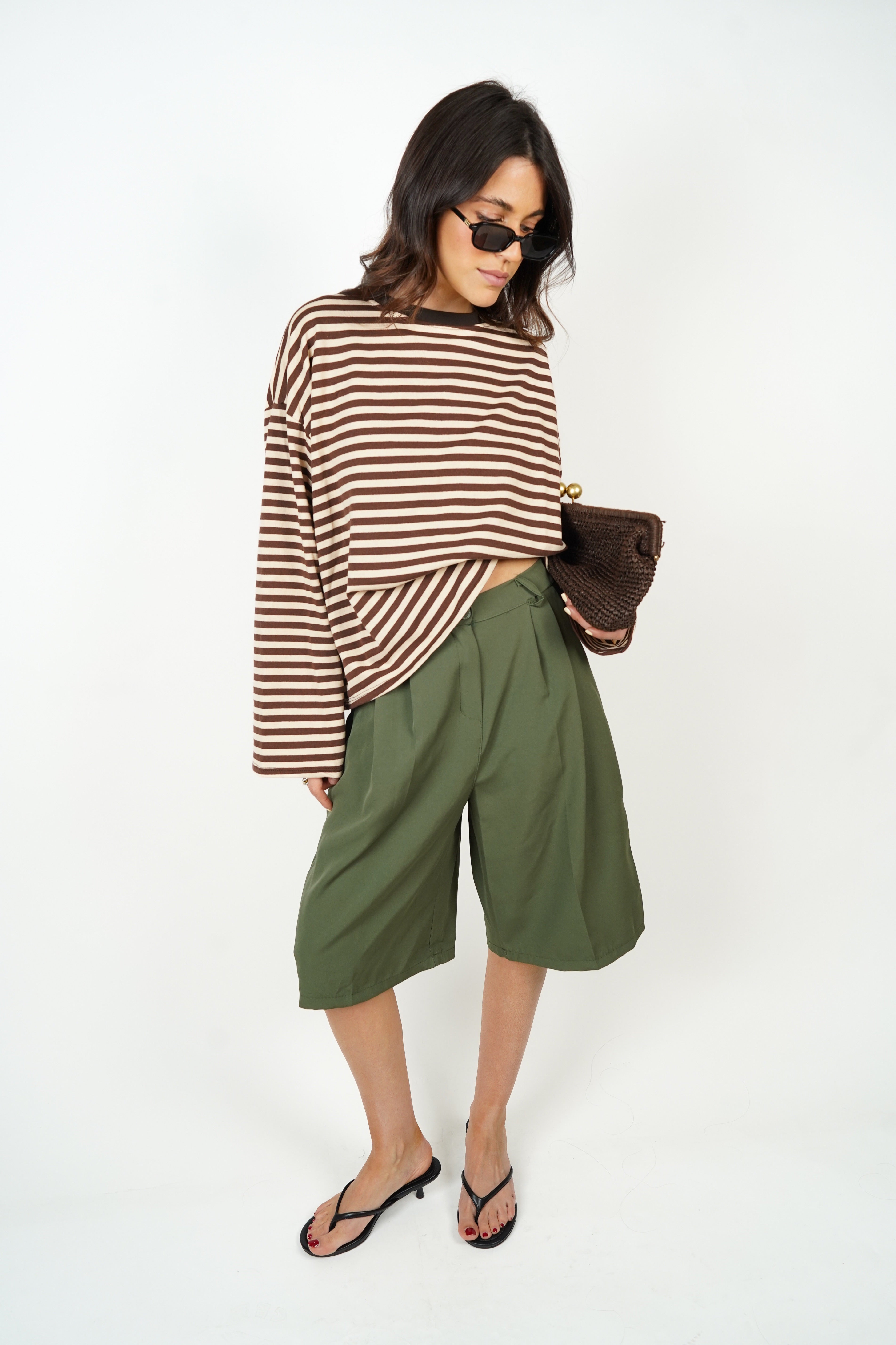 Beige en bruine Océane T-shirt