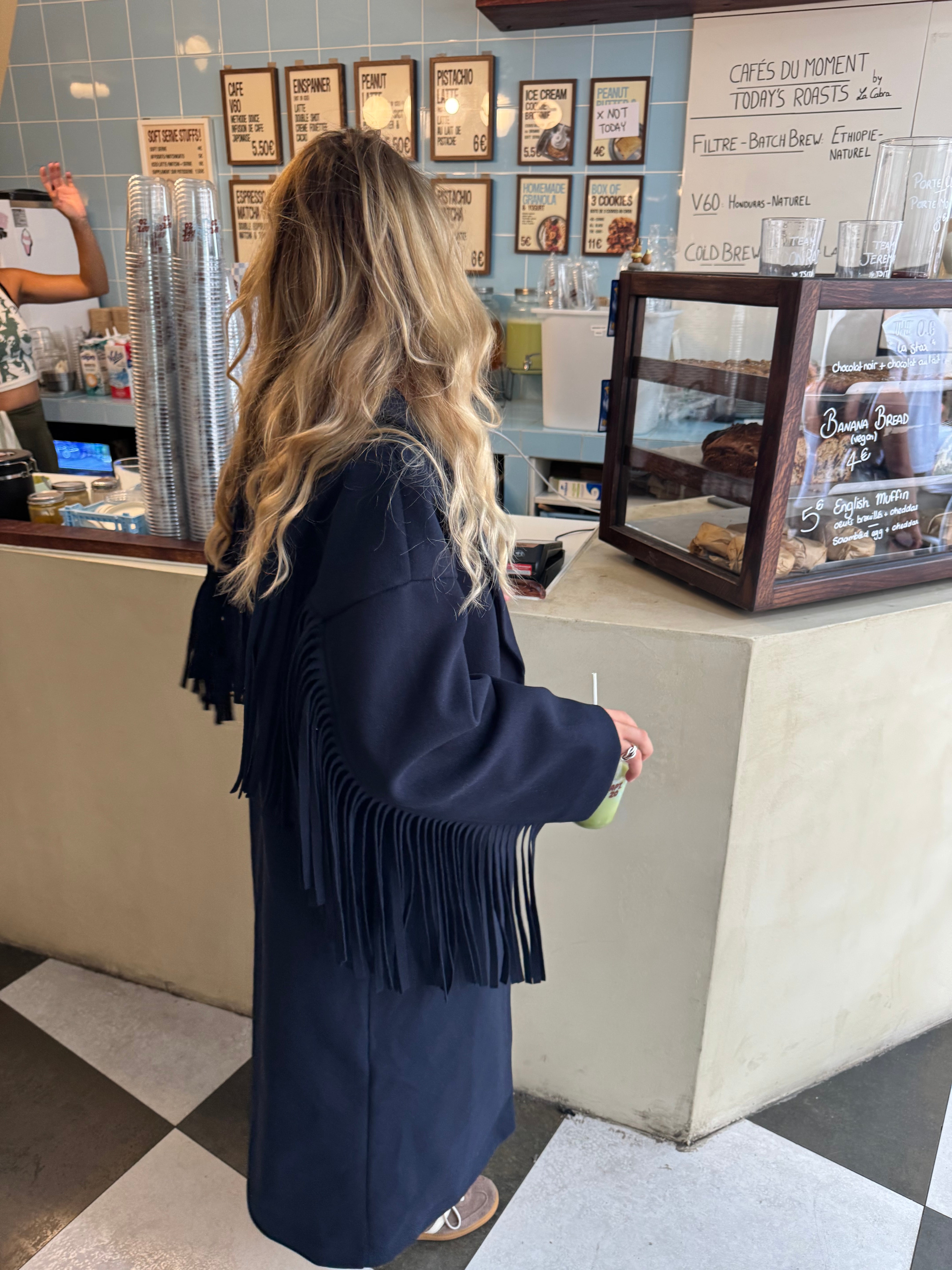 Marineblauer Mantel Lina