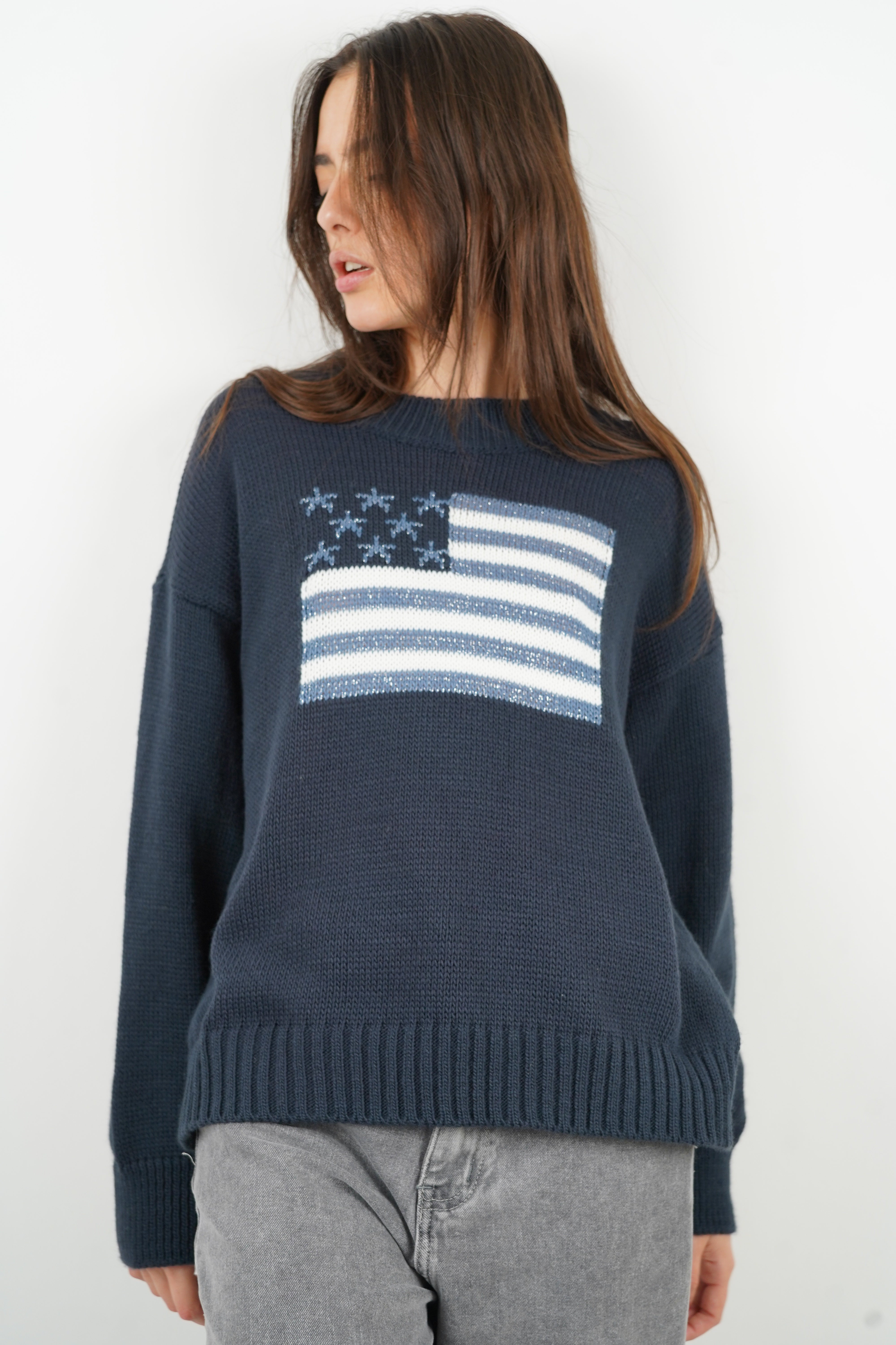 Barbara navy blue sweater