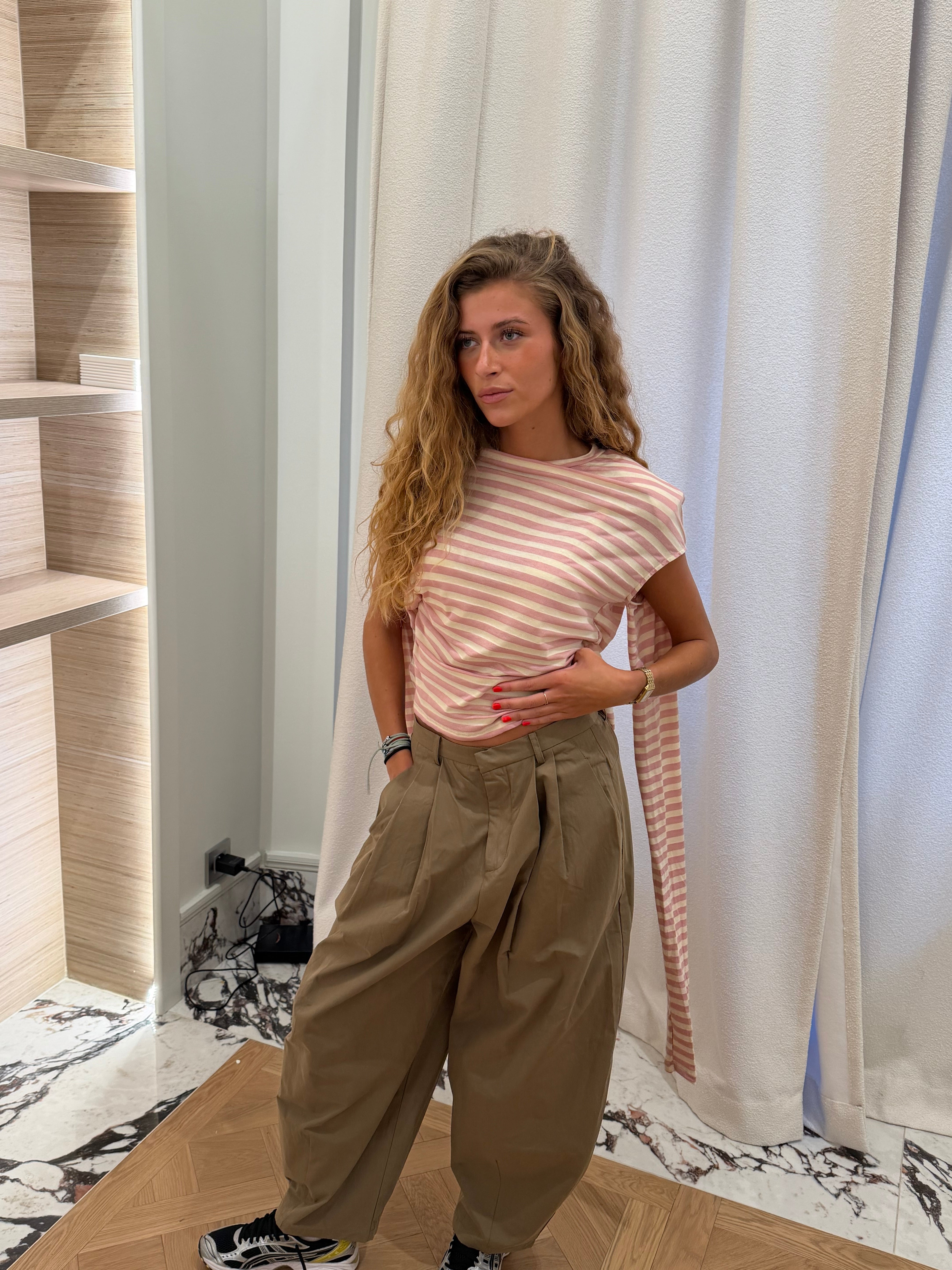 T-Shirt Giulia beige und blassrosa