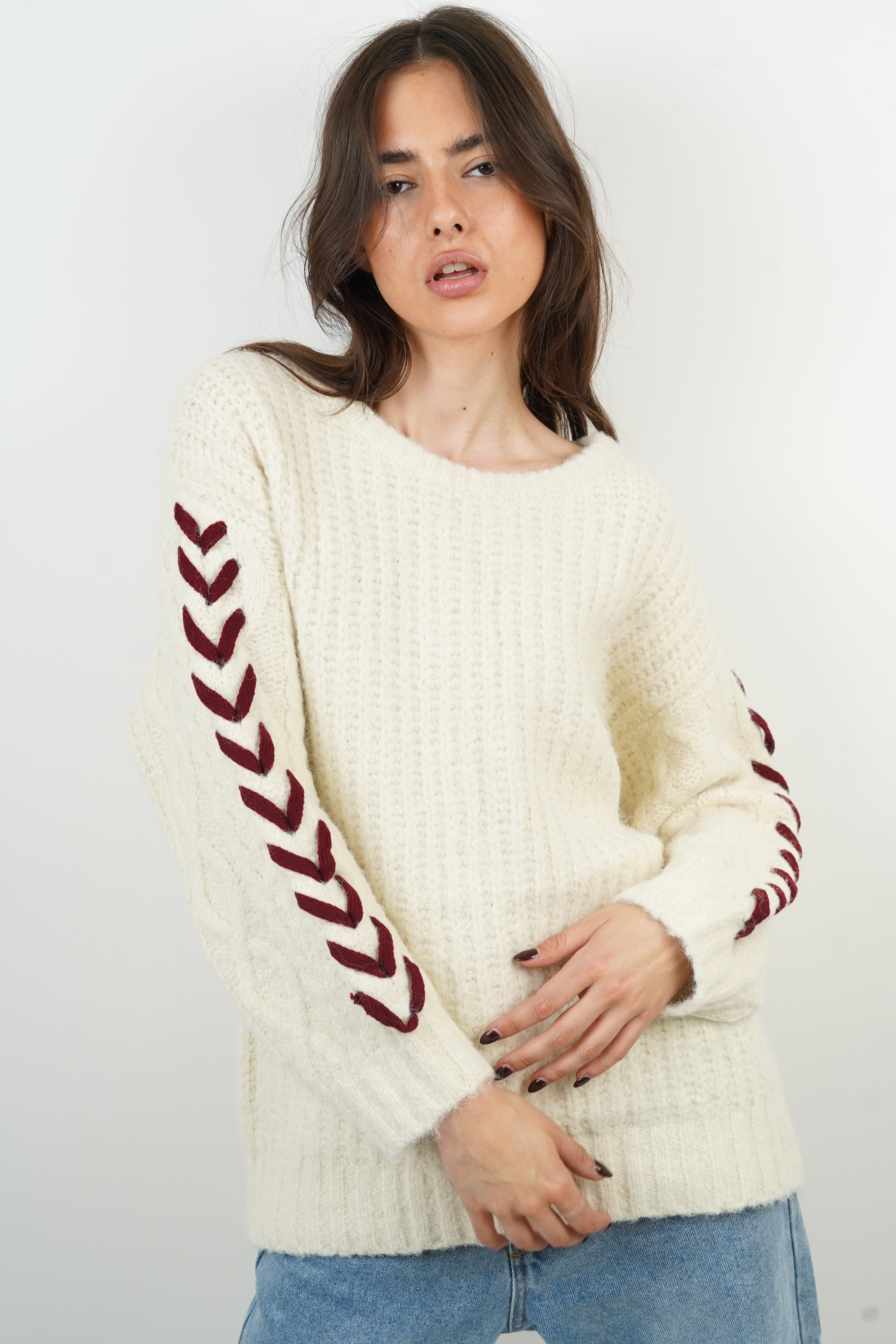 Emma beige wool sweater