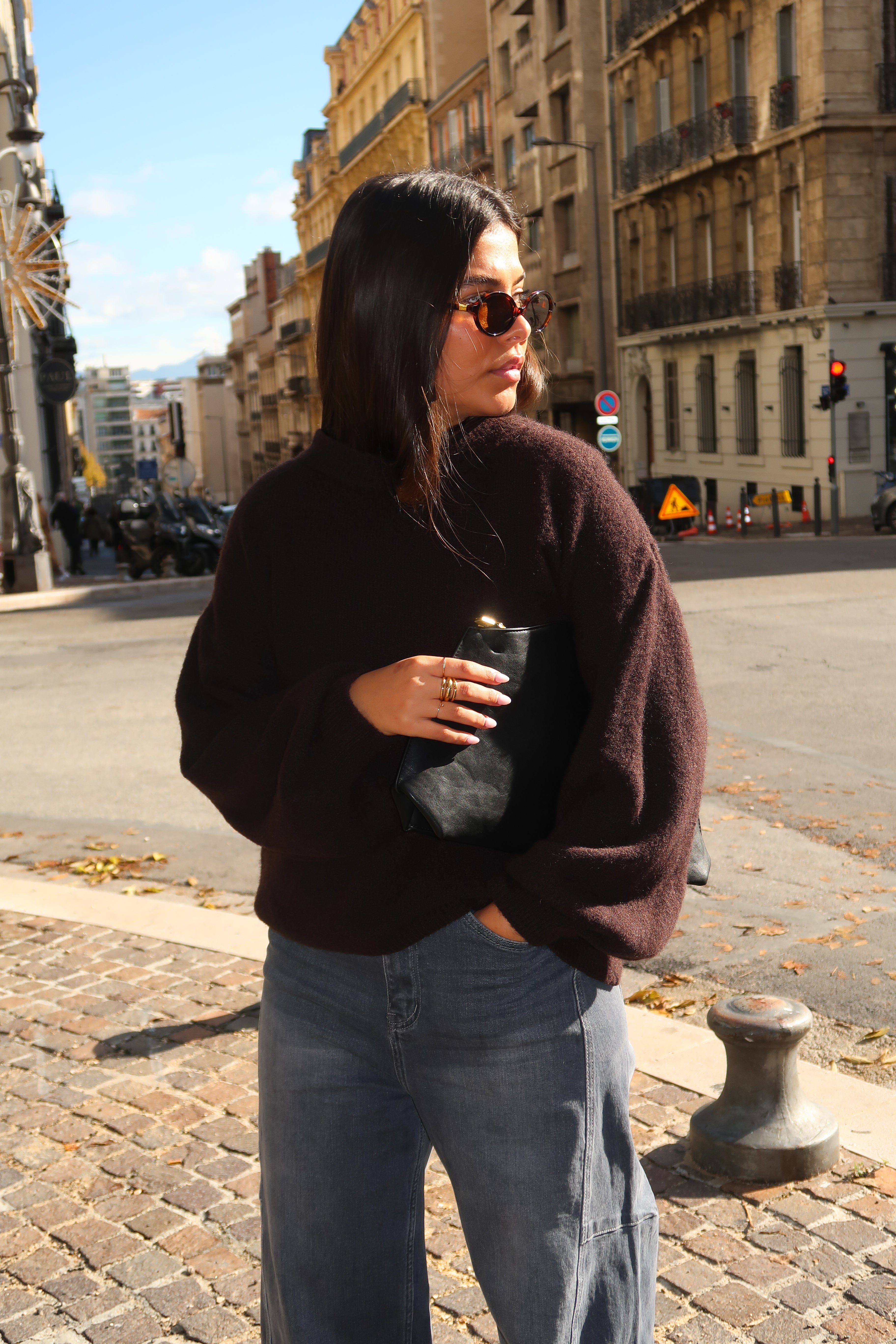 Caroline brown sweater