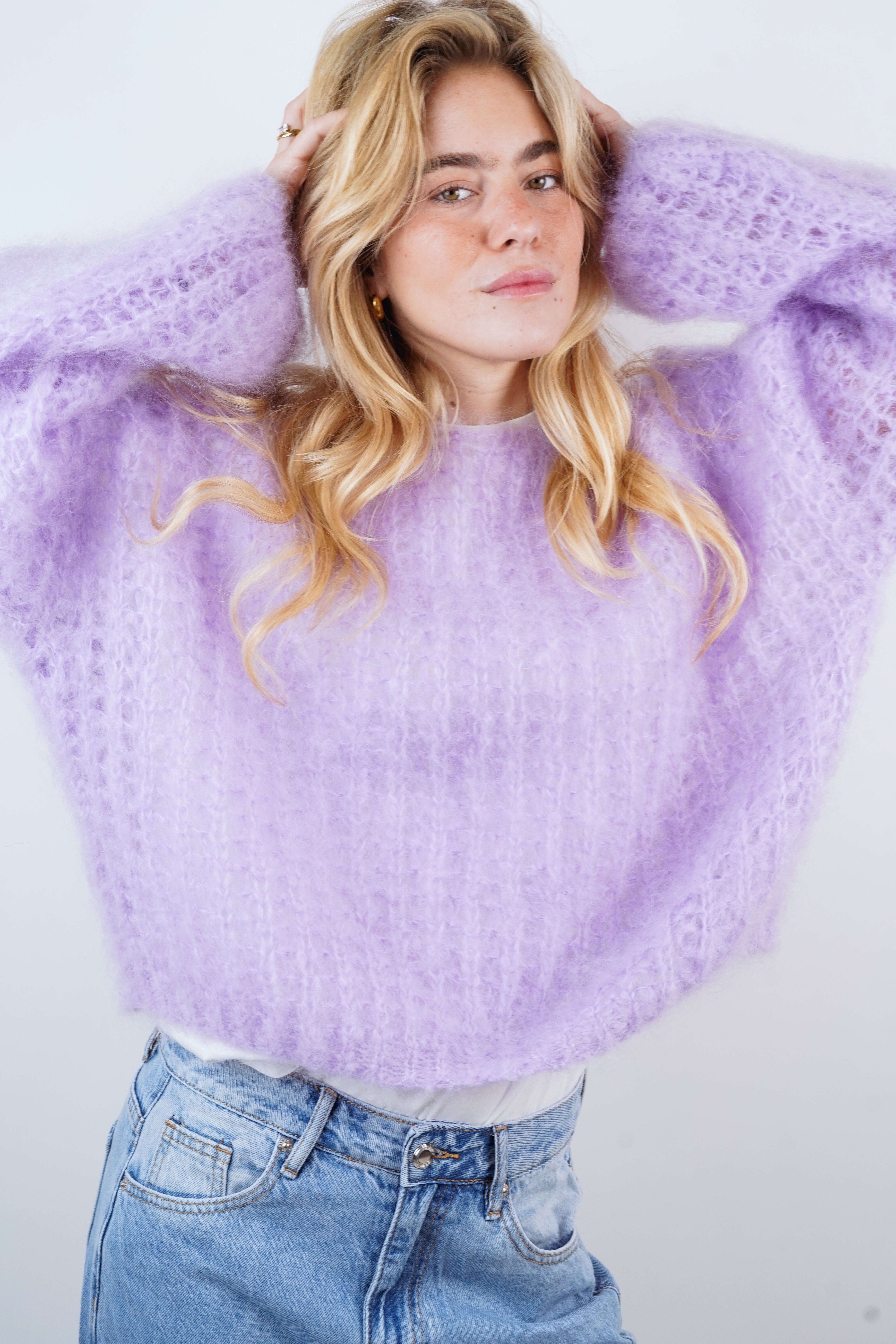 Pull 80% mohair Zoé lila