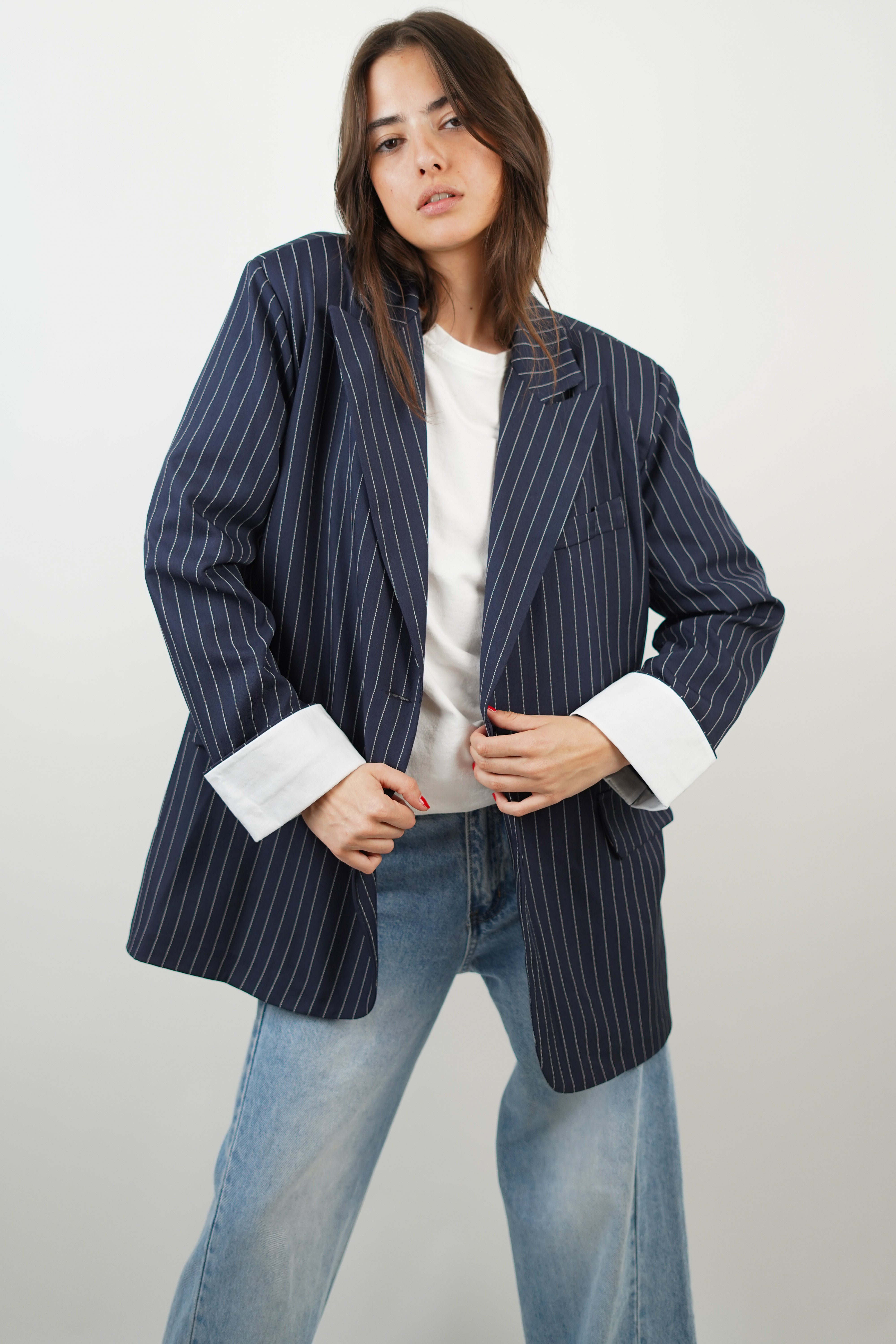 Blazer bleu marine orders rayé femme