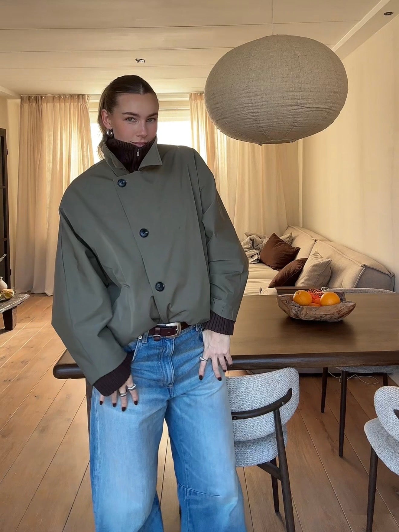 Ella khaki trench coat