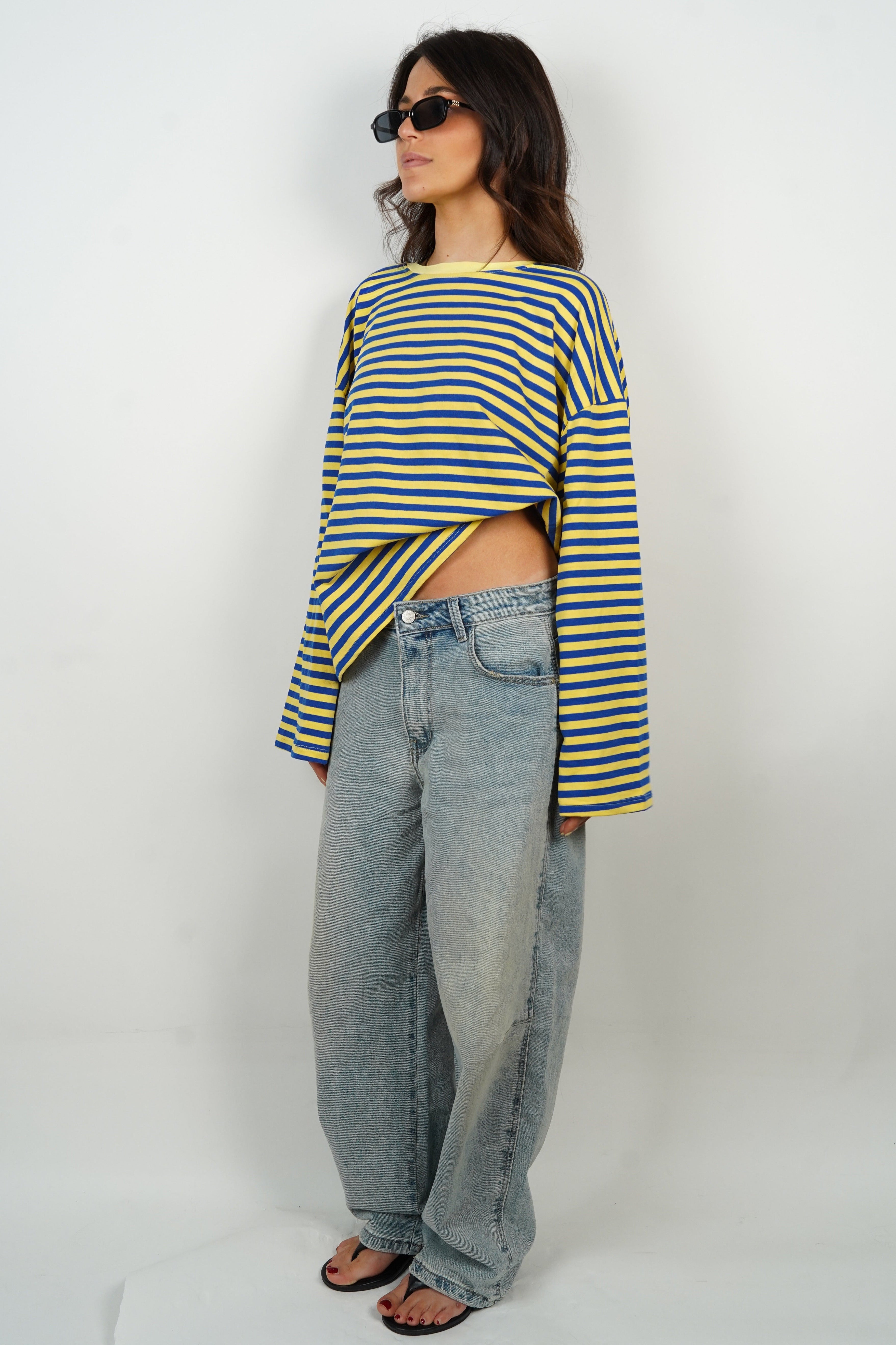 Océane yellow and royal blue T-shirt