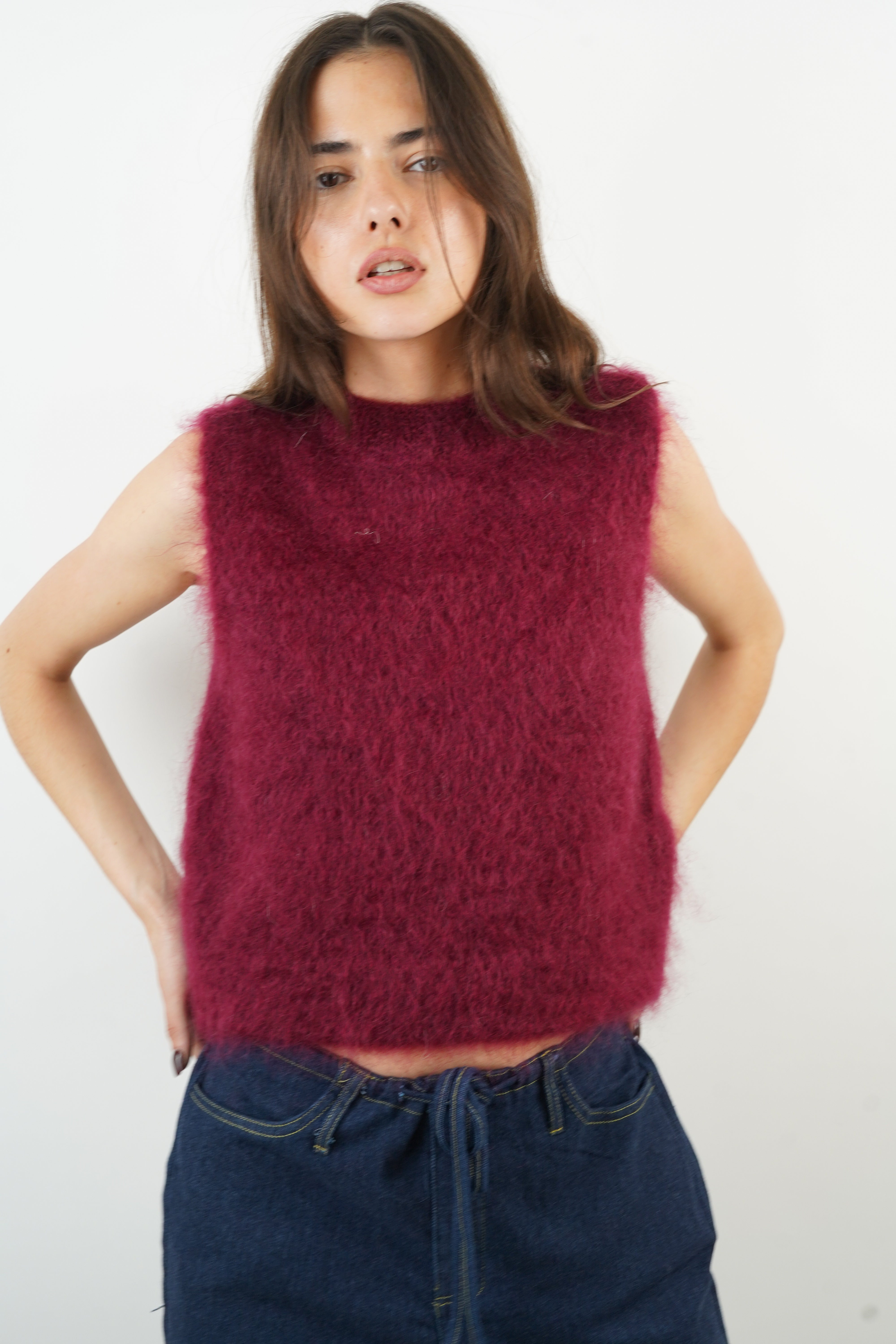 Pull mohair Jesse bordeaux