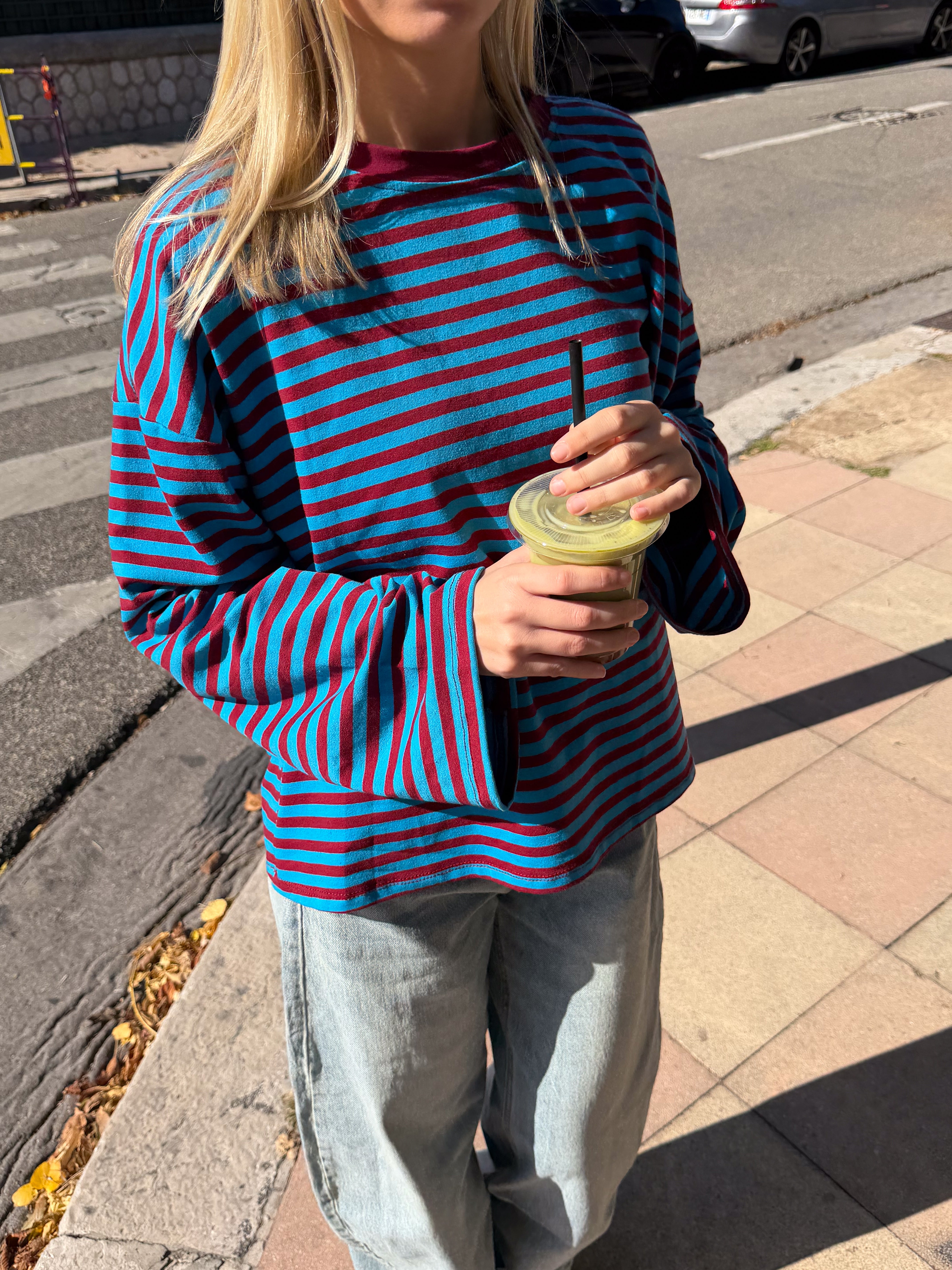 Tee-shirt Océane rouge et bleu