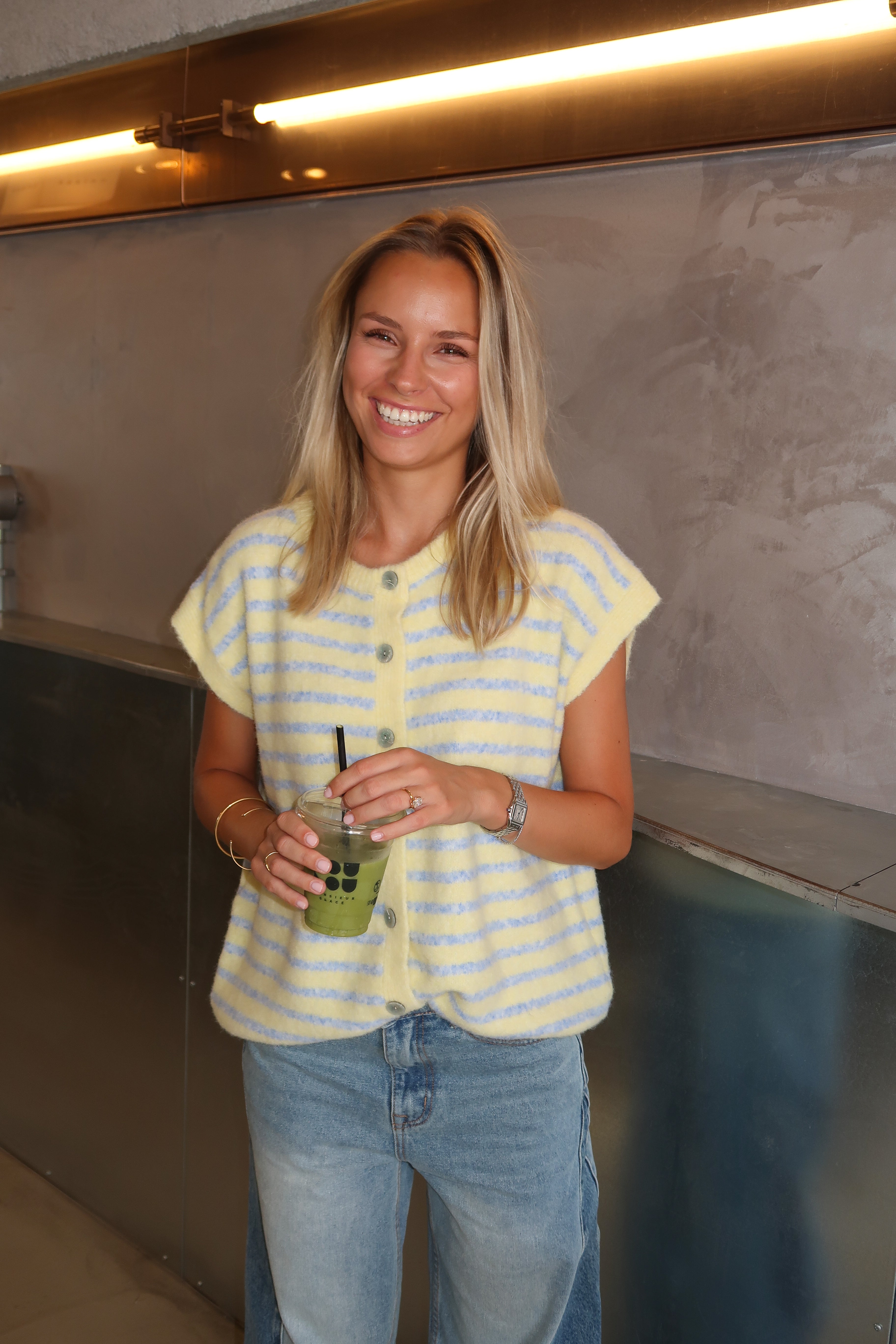 Tess yellow wool/alpaca cardigan