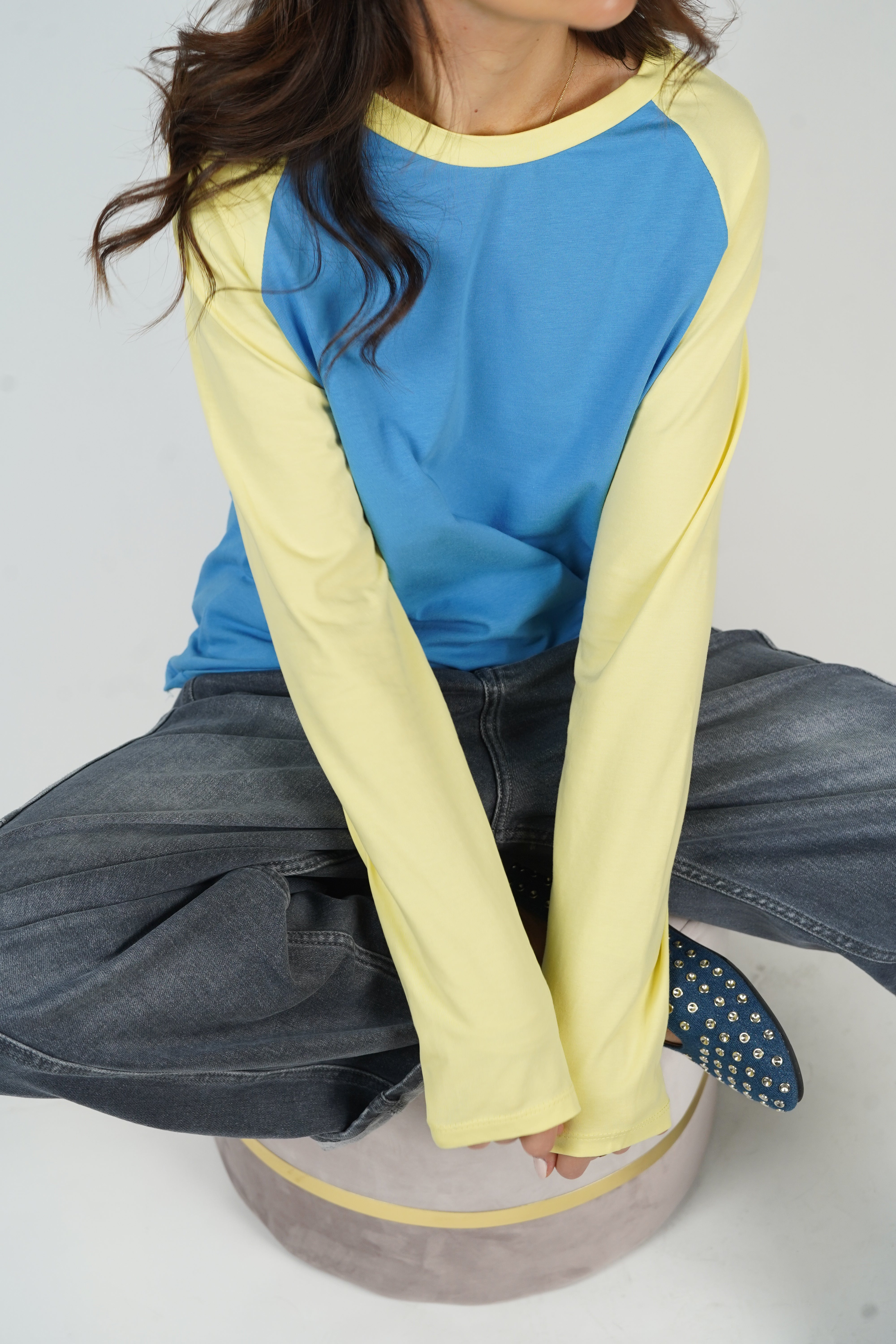 Tee-shirt Léa bleu et jaune