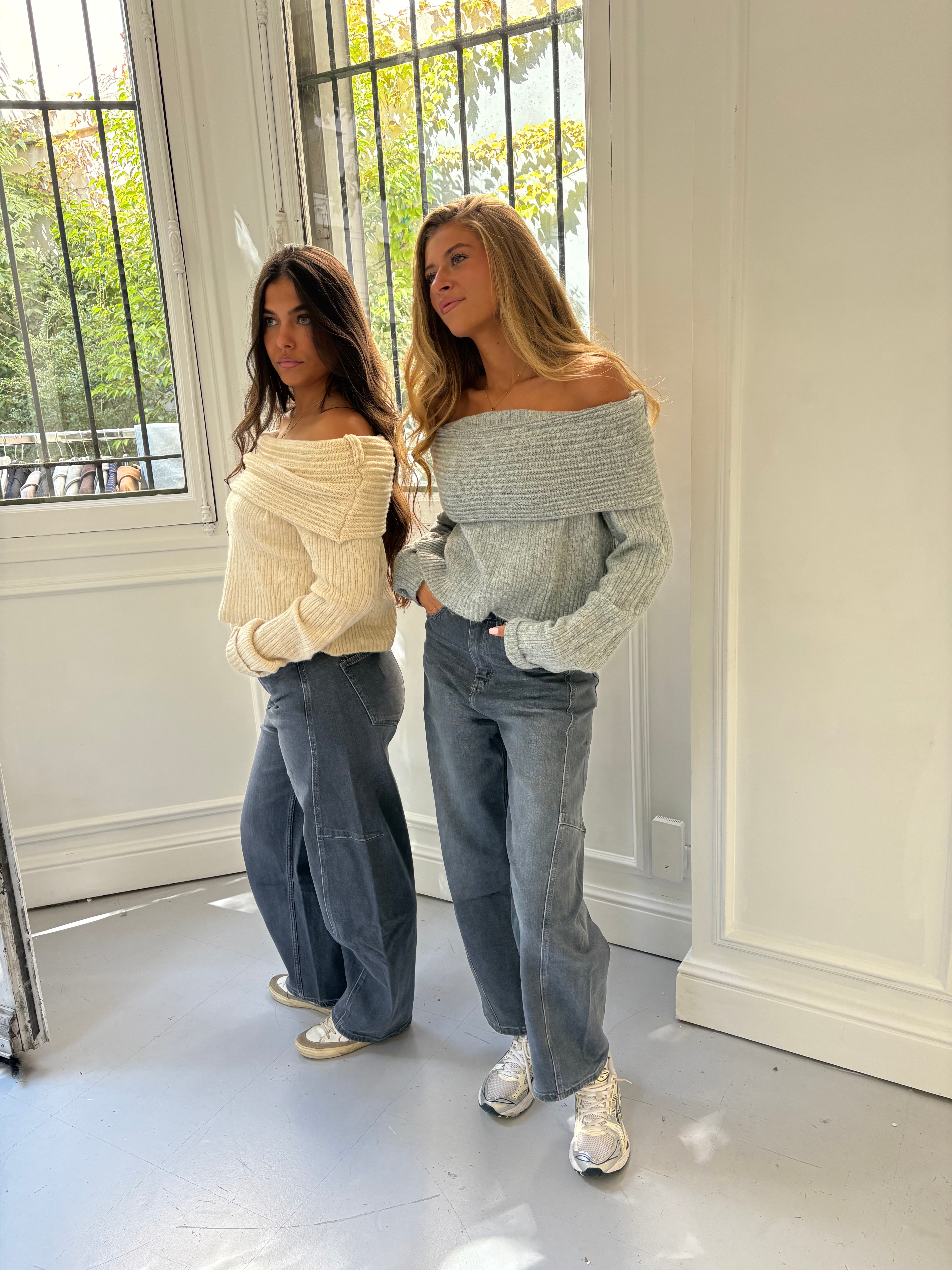 Cremefarbener Pullover „Evy“