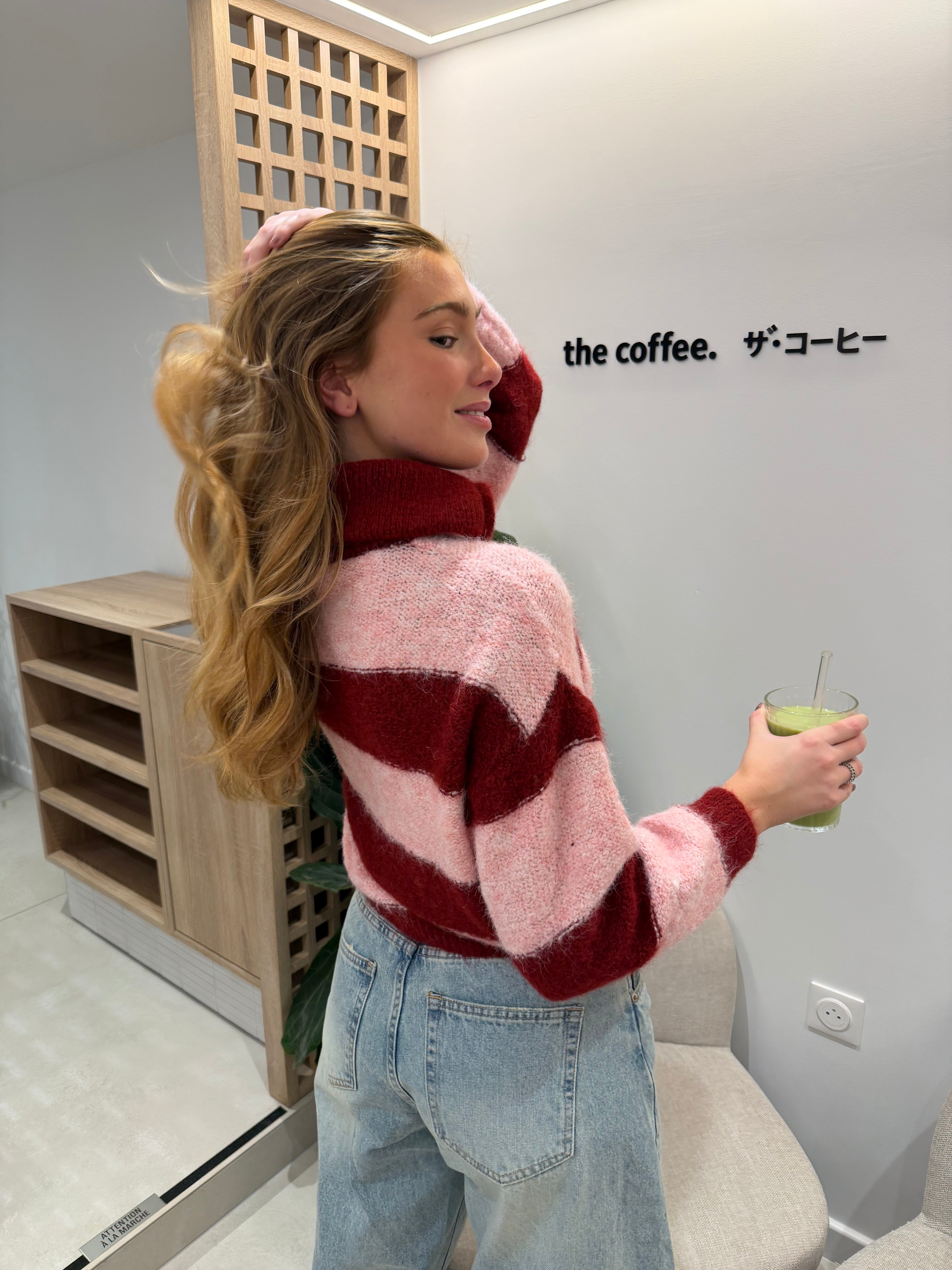 Gilet Gracie rose et bordeaux