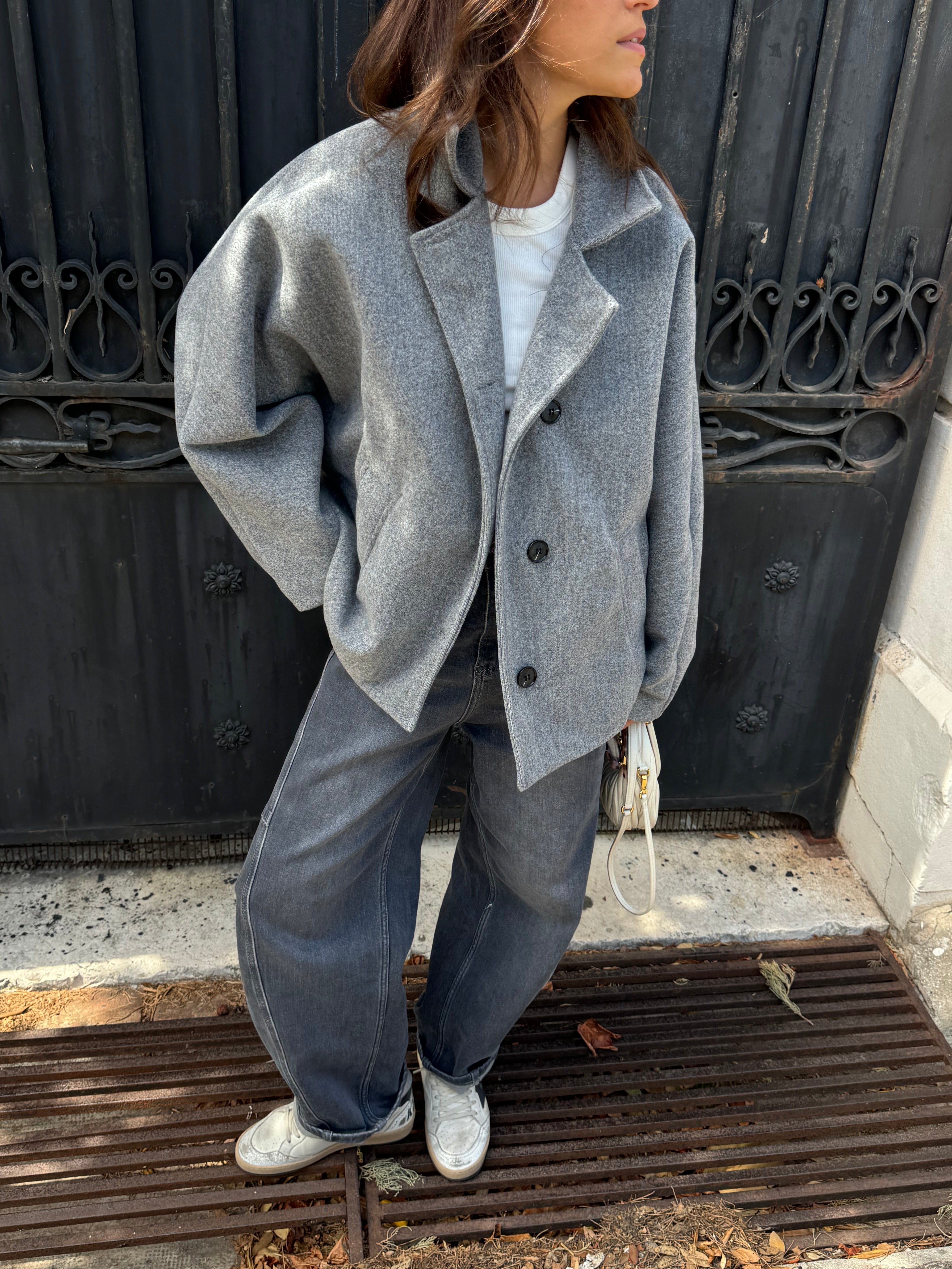 Grauer Agathe-Mantel