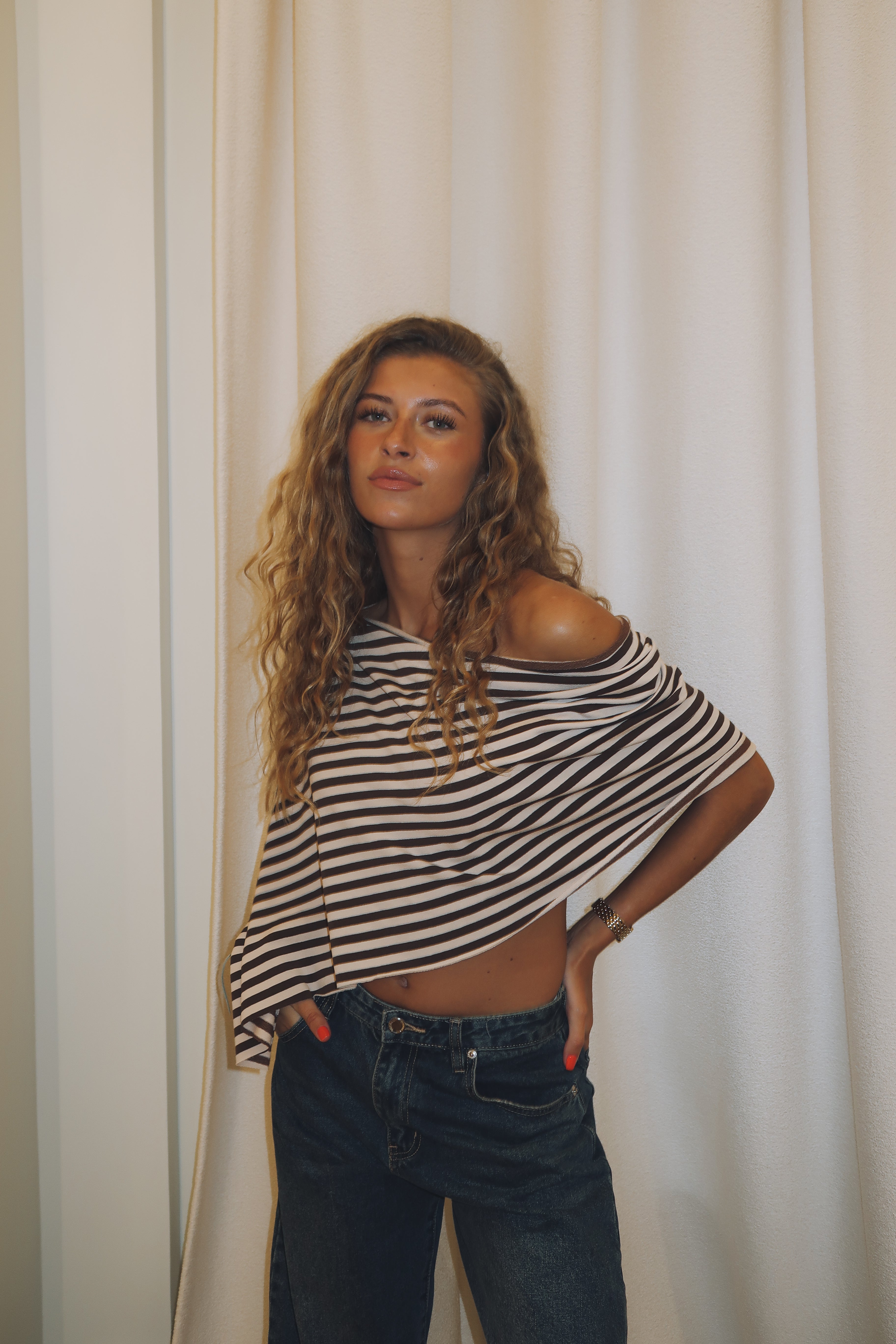 Haut Annick beige et marron