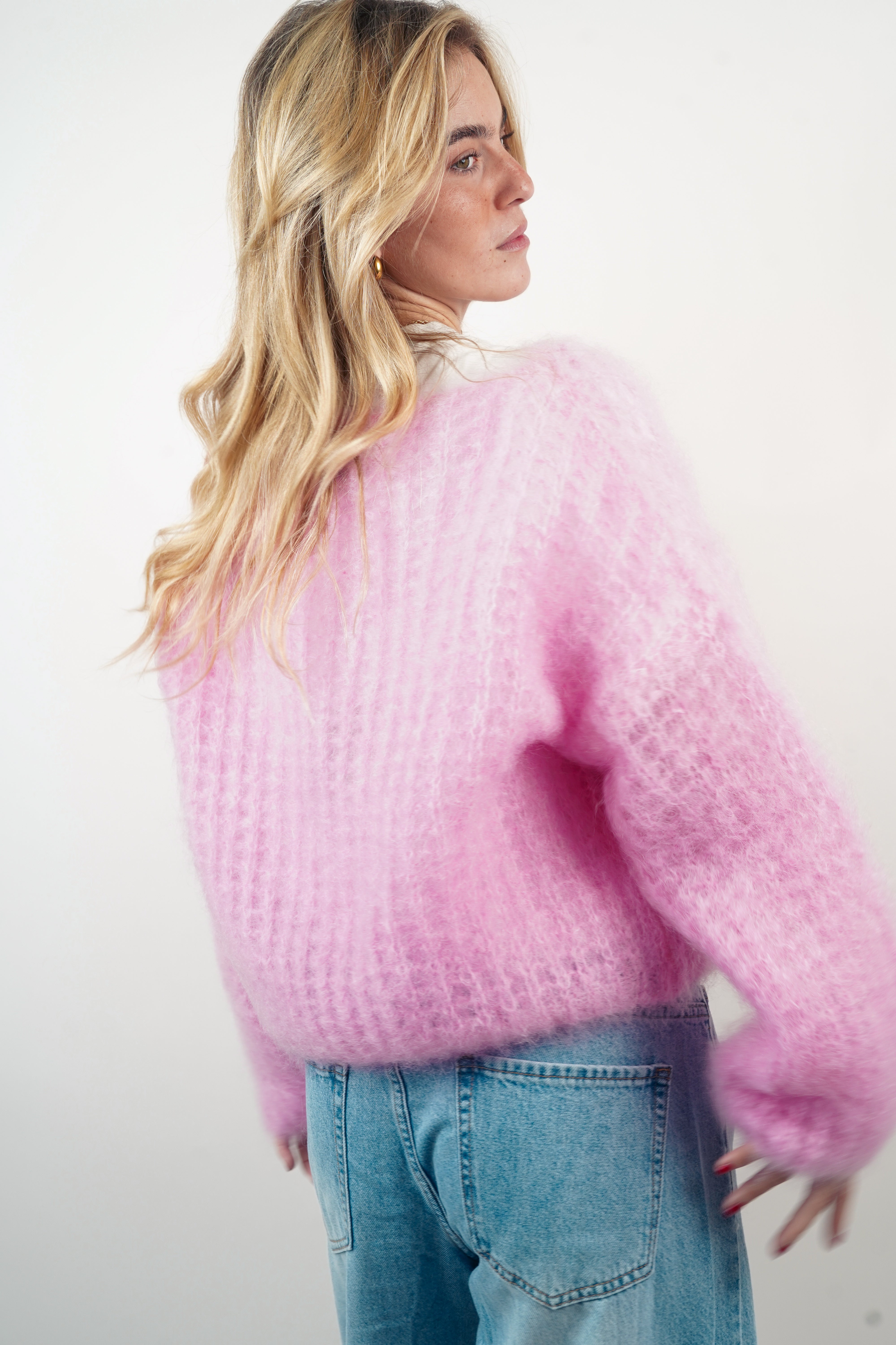 Pull 80% mohair Zoé rose