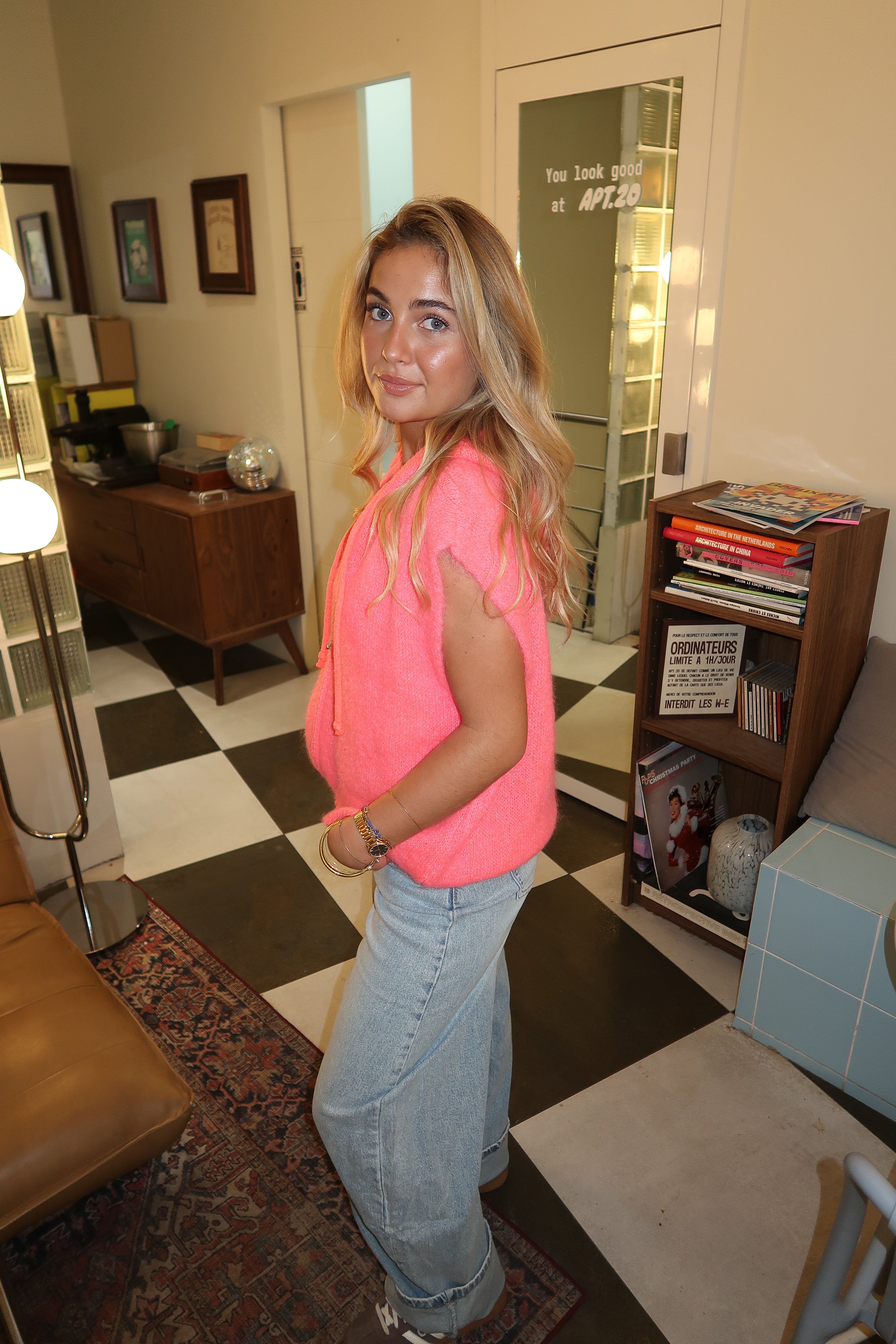 Livia pink mohair cardigan