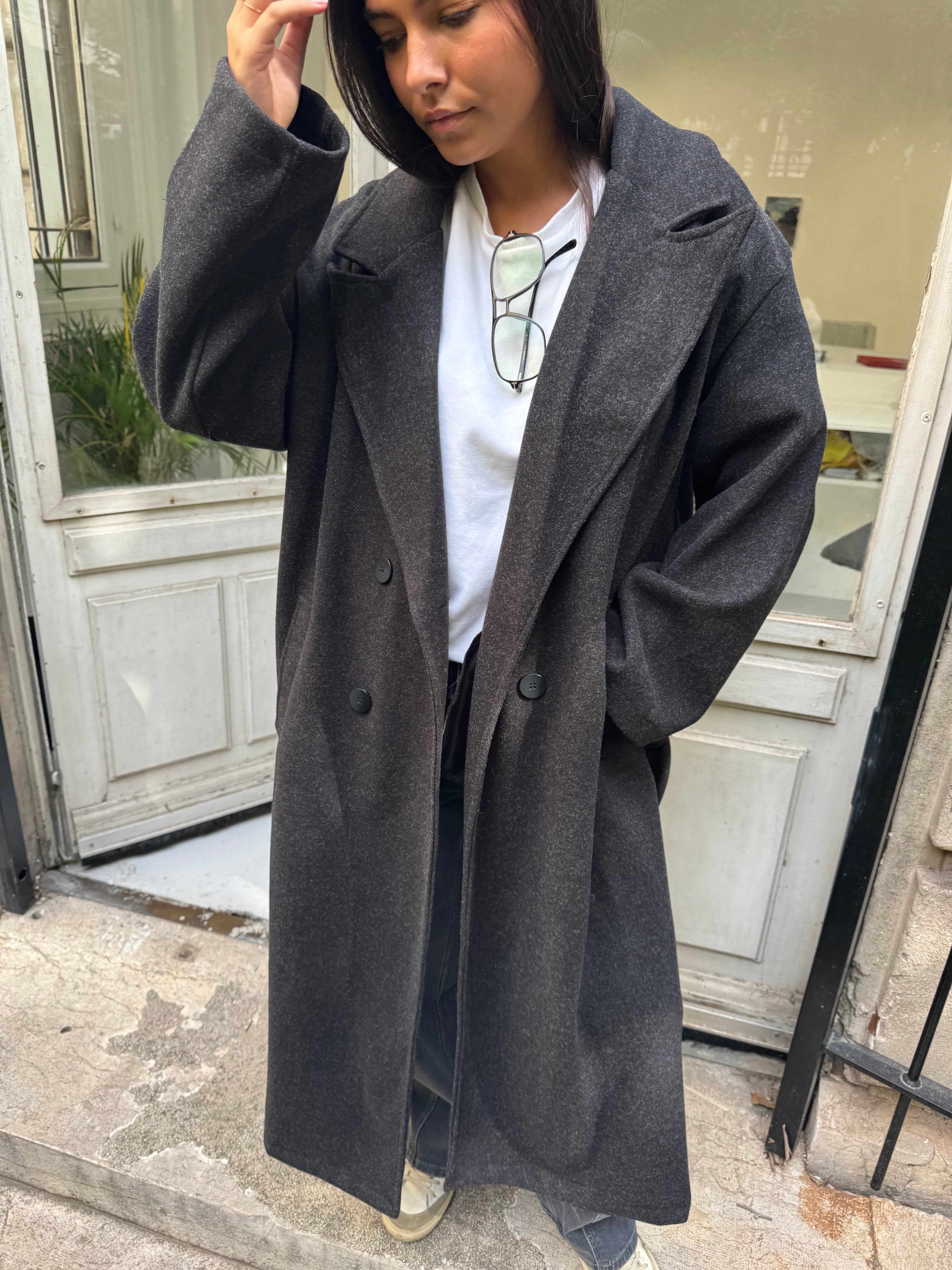 Dunkelgrauer Andrea-Mantel