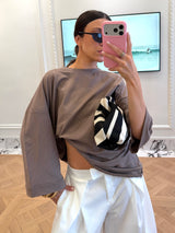 T-Shirt „Cecile“ in Taupe