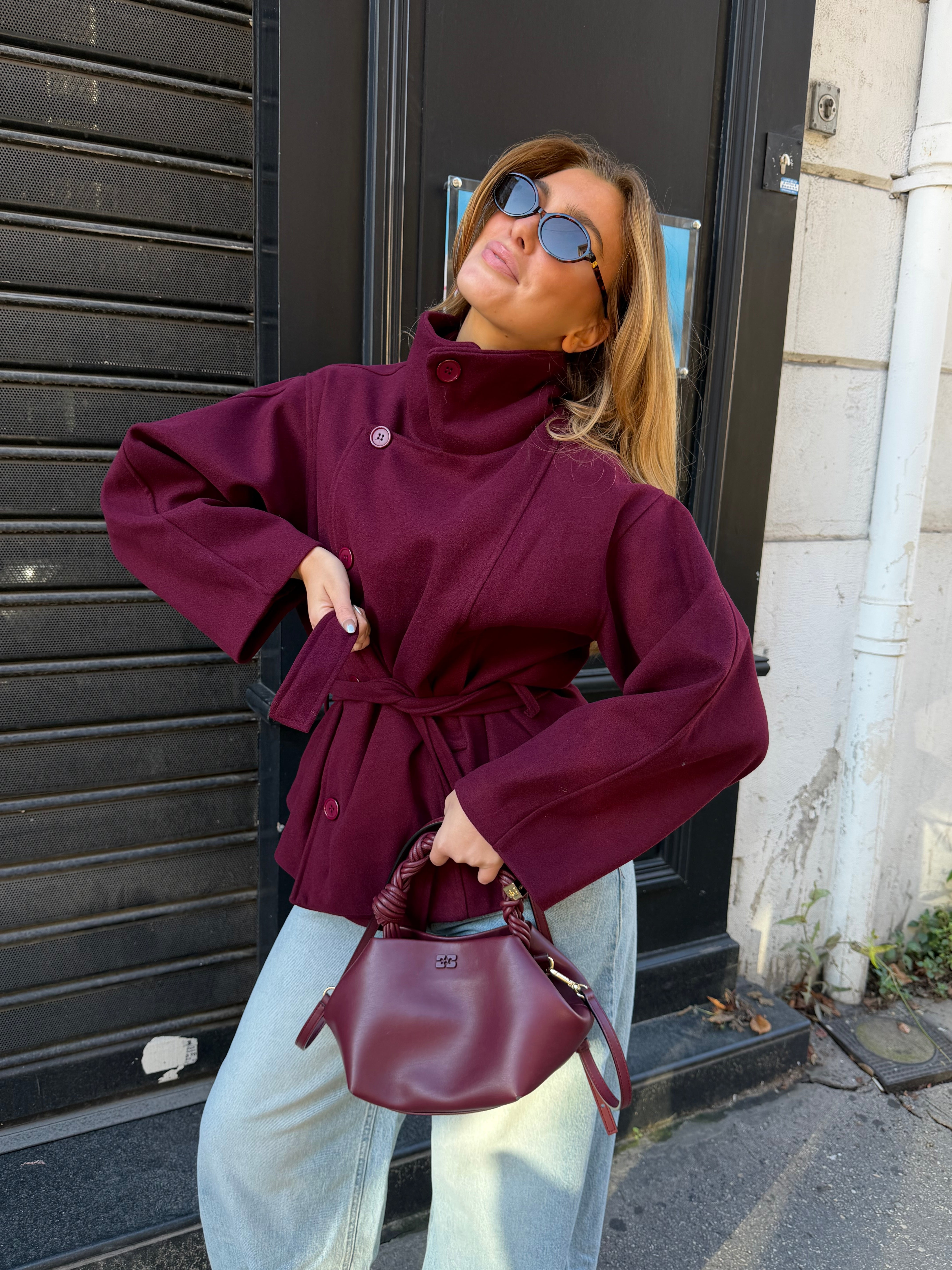 Manteau Roxane bordeaux