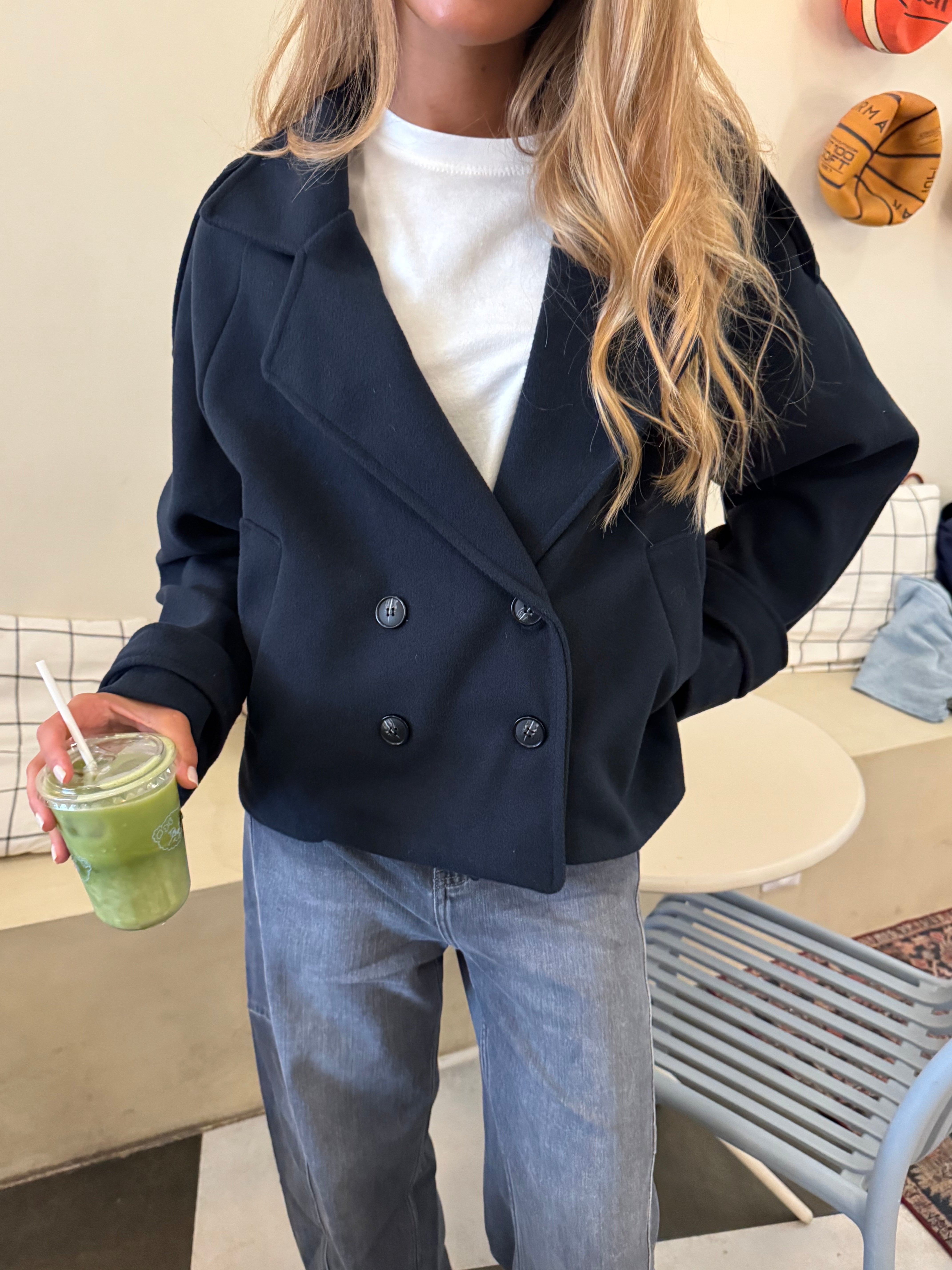 Manteau Spancer bleu marine