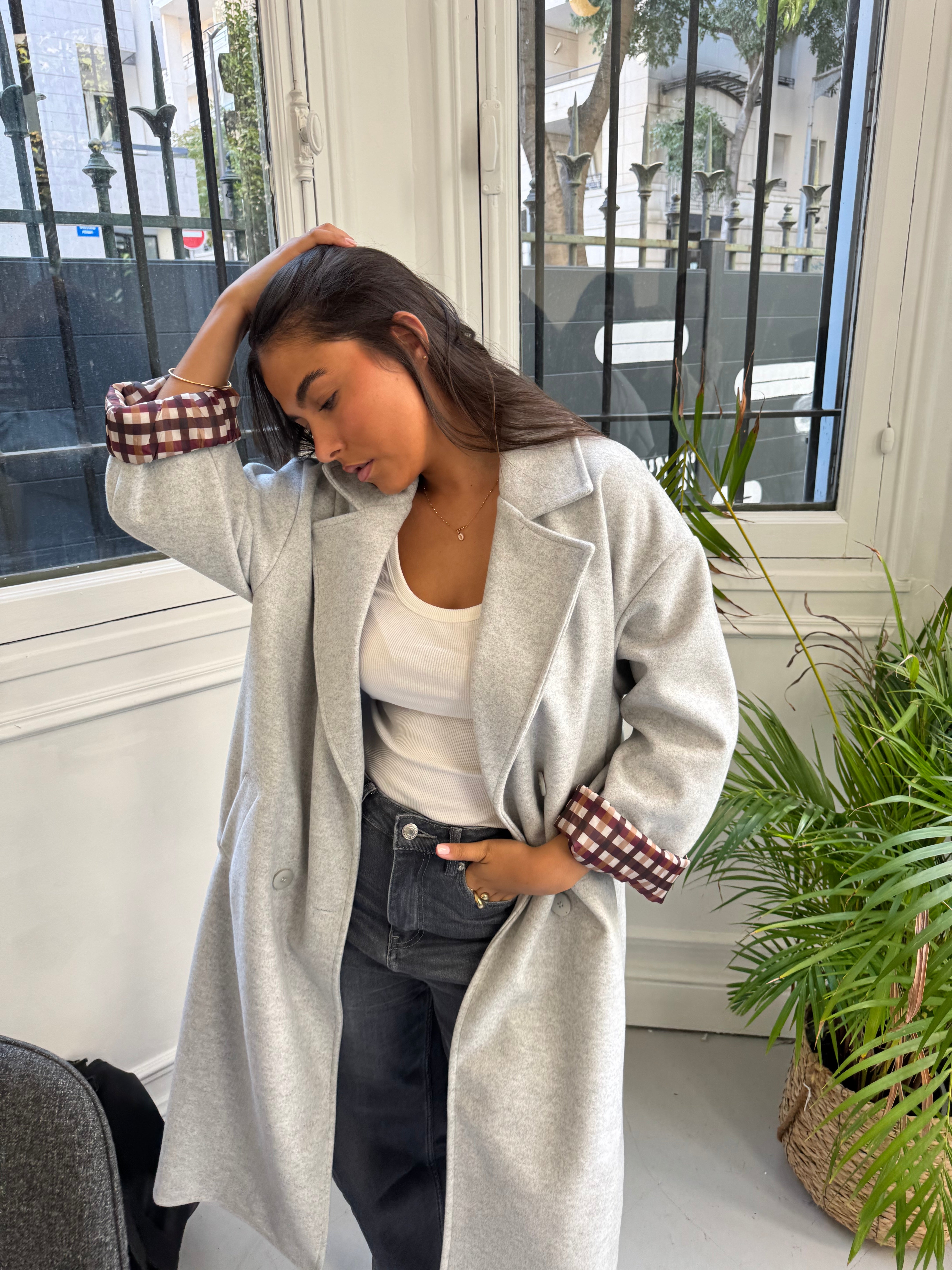 Hellgrauer Charlie-Mantel