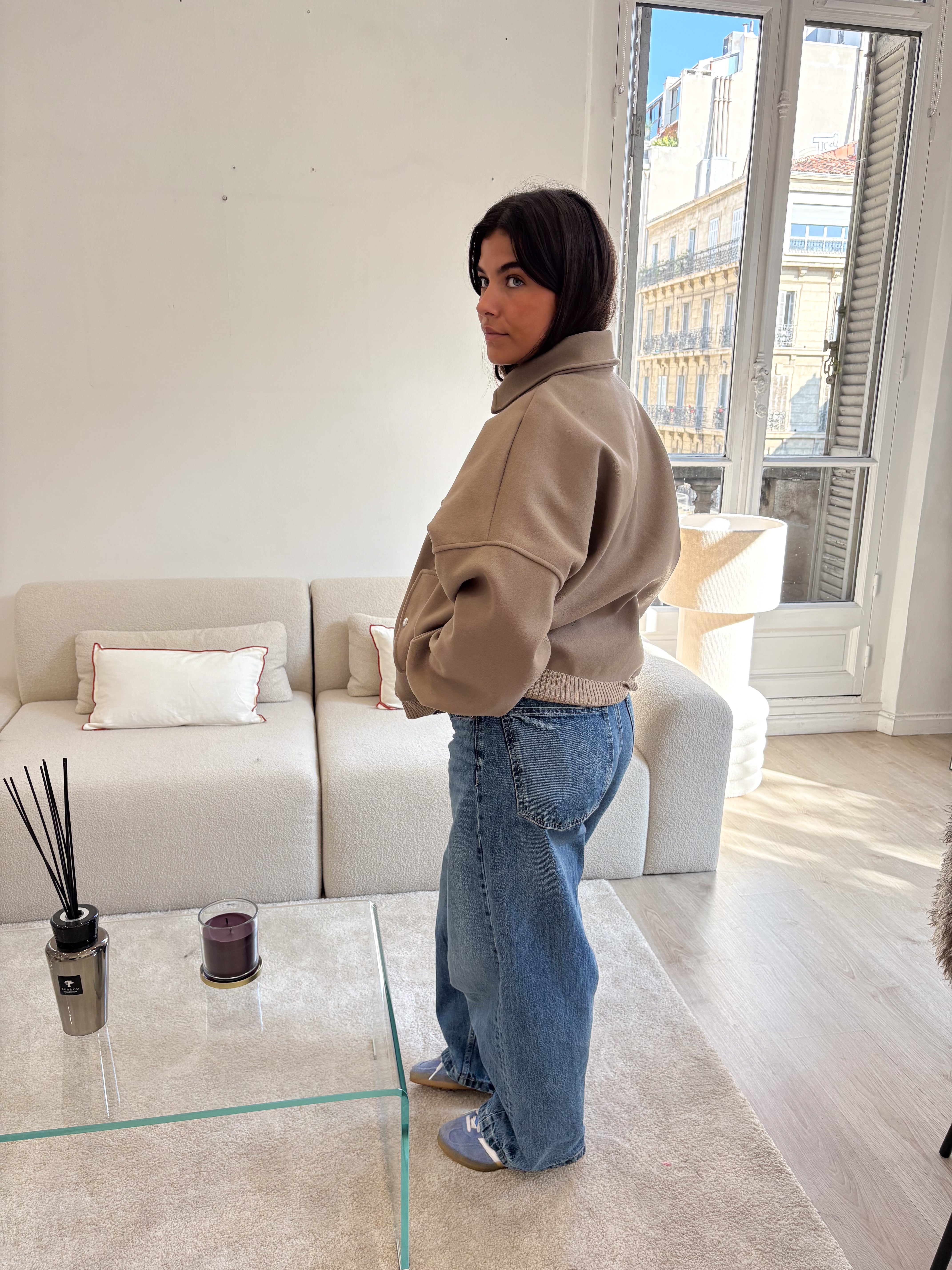 Taupefarbene Bomberjacke Angelina