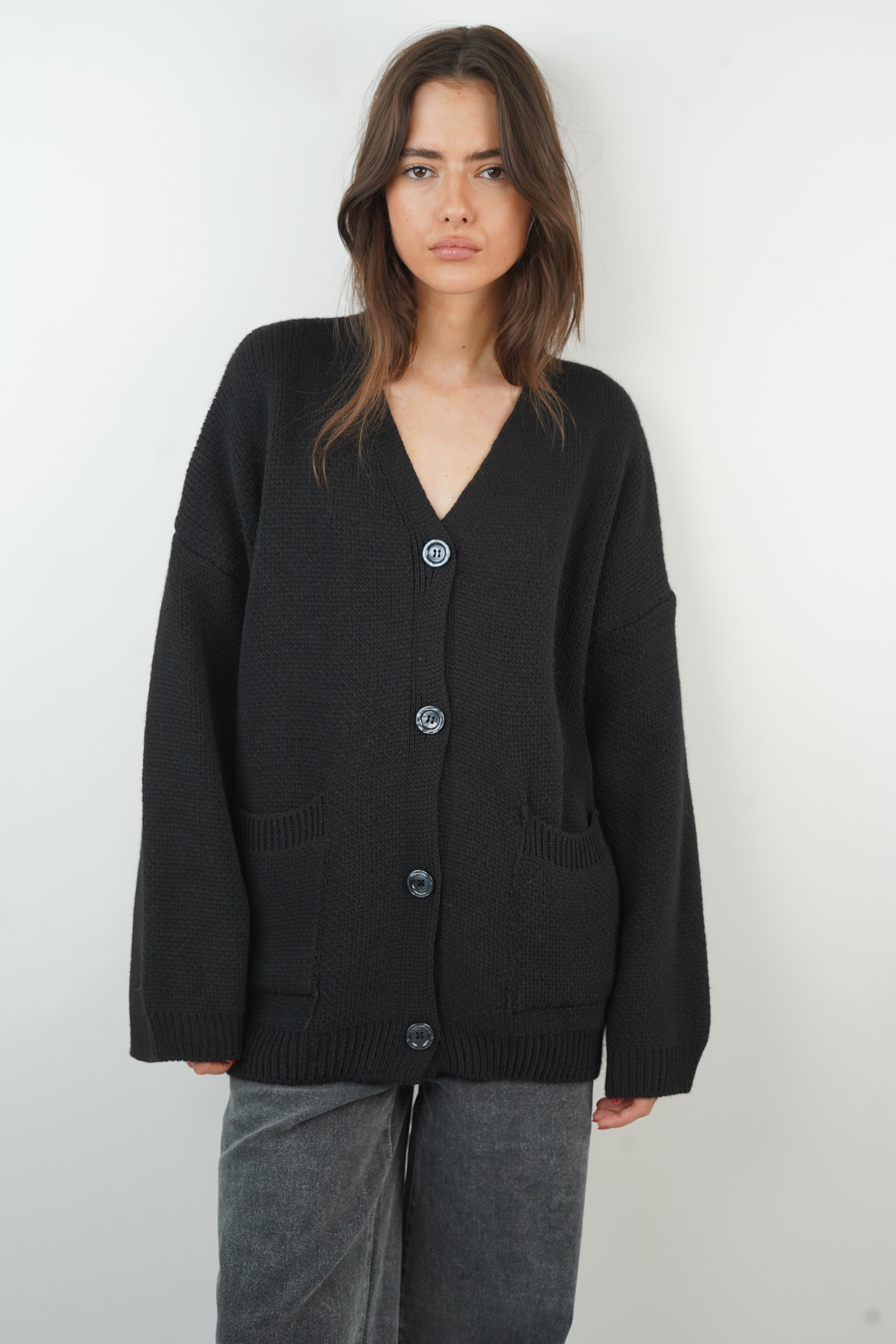 Black Navy Cardigan