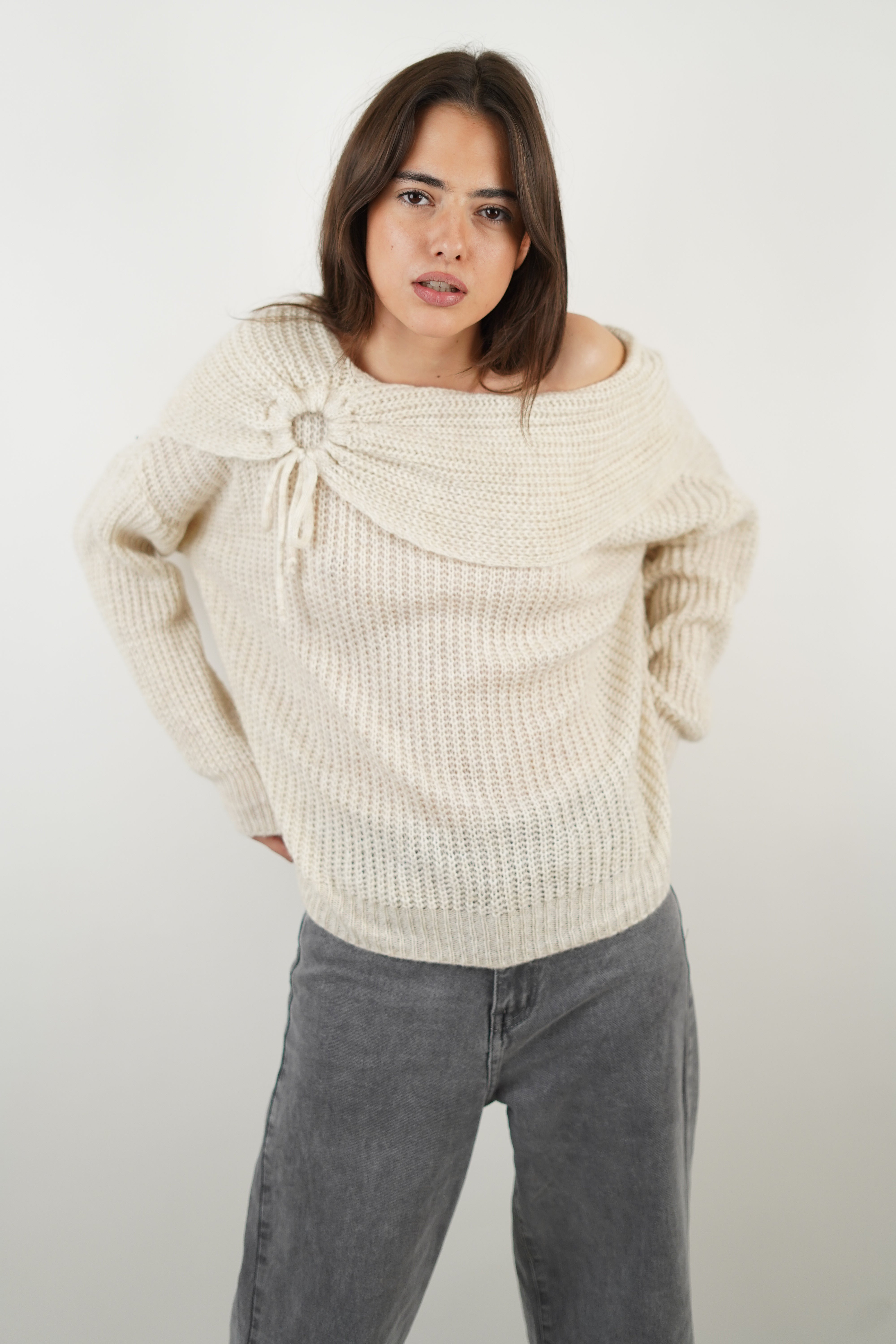 Beigefarbener Chiara-Pullover