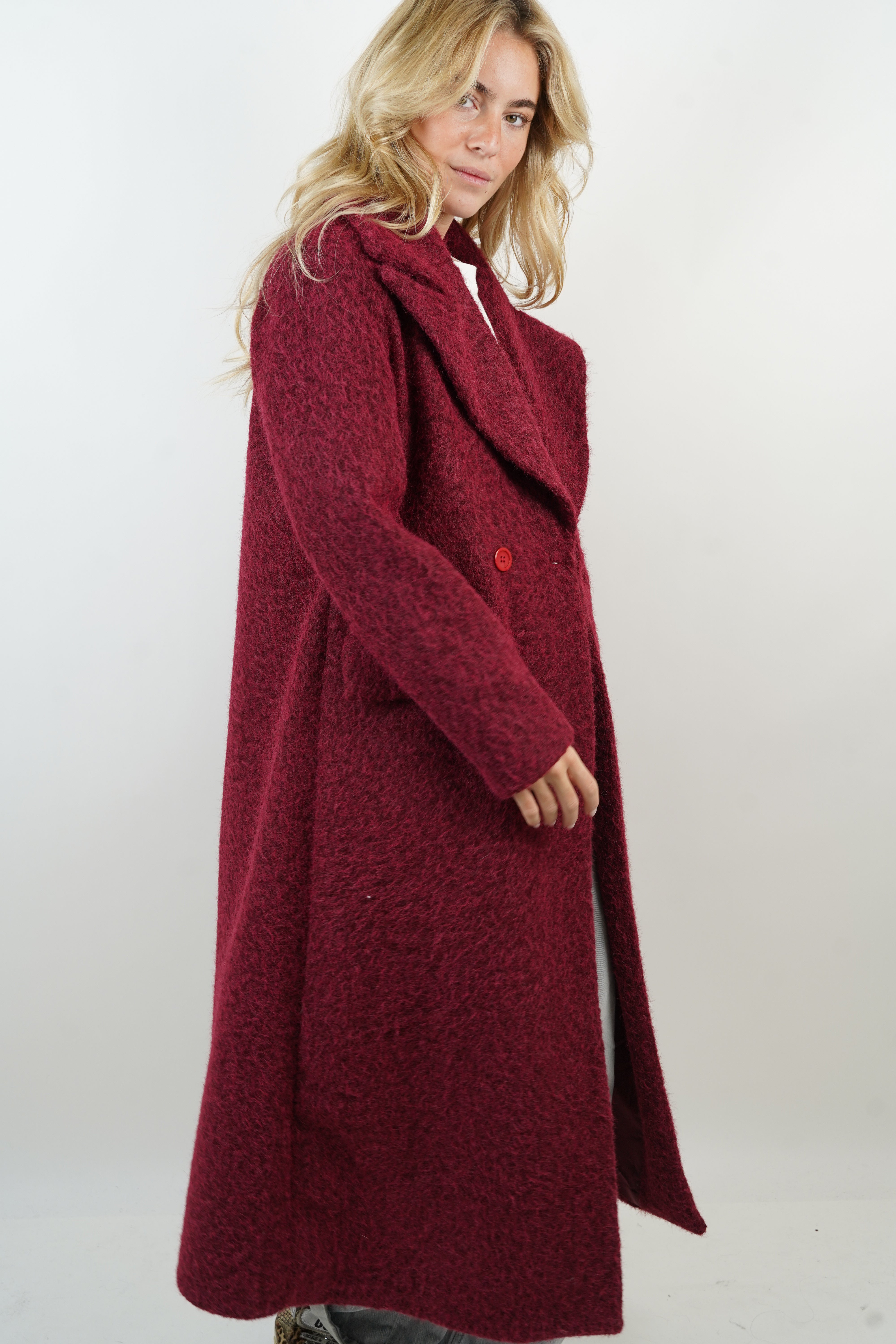 Ella burgundy coat