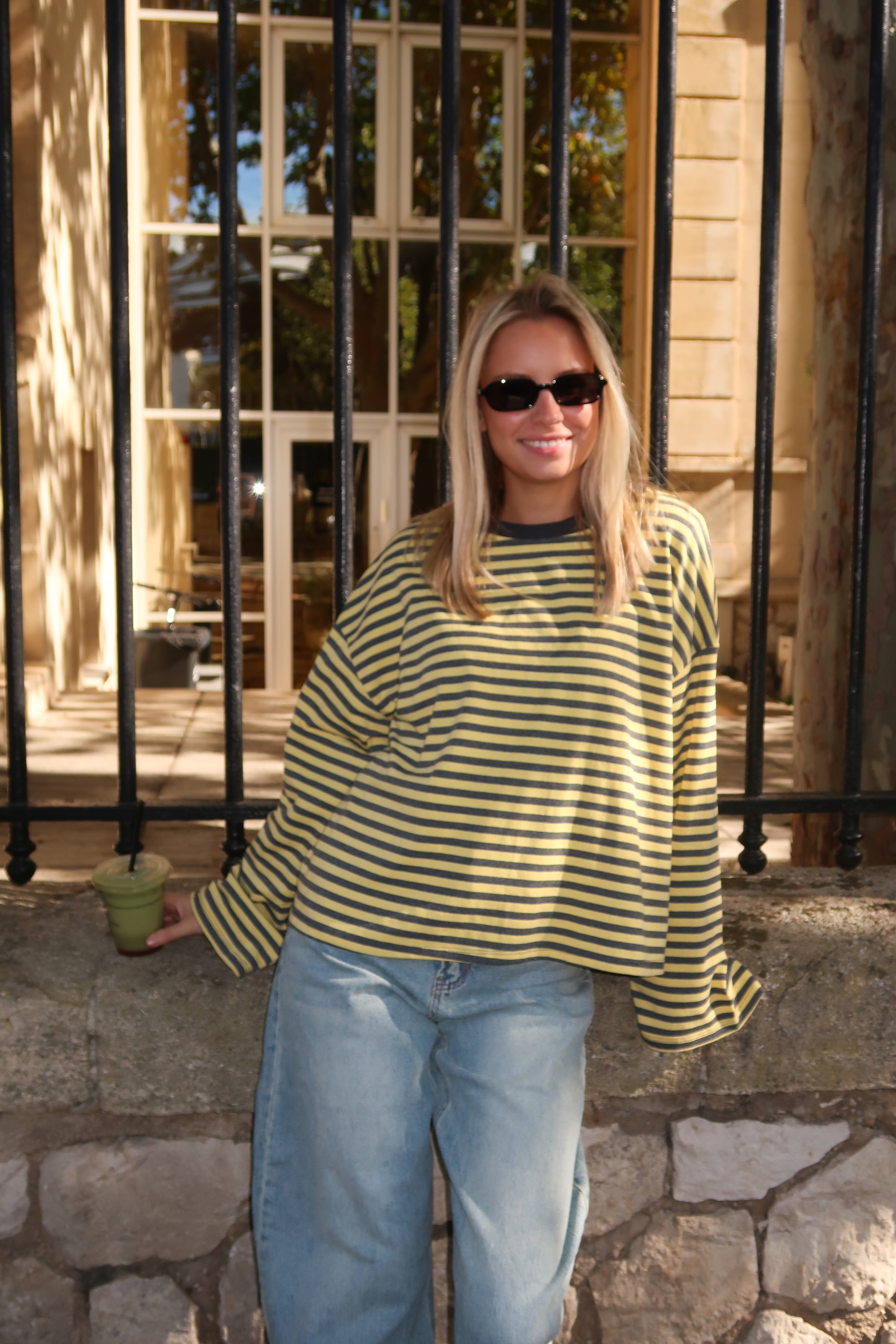 Tee-shirt Océane jaune et gris