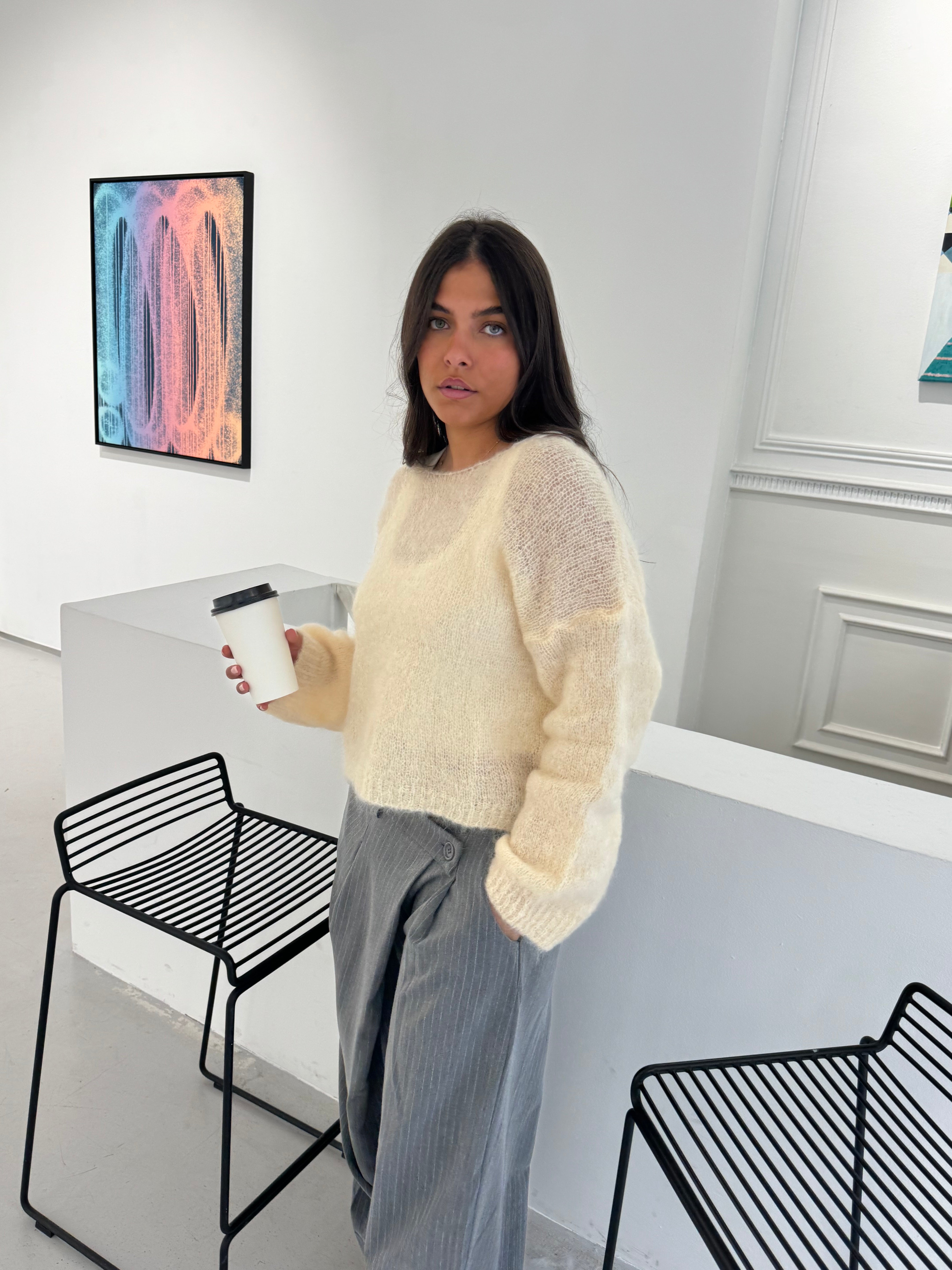 Pull 80% Mohair Suzy crème