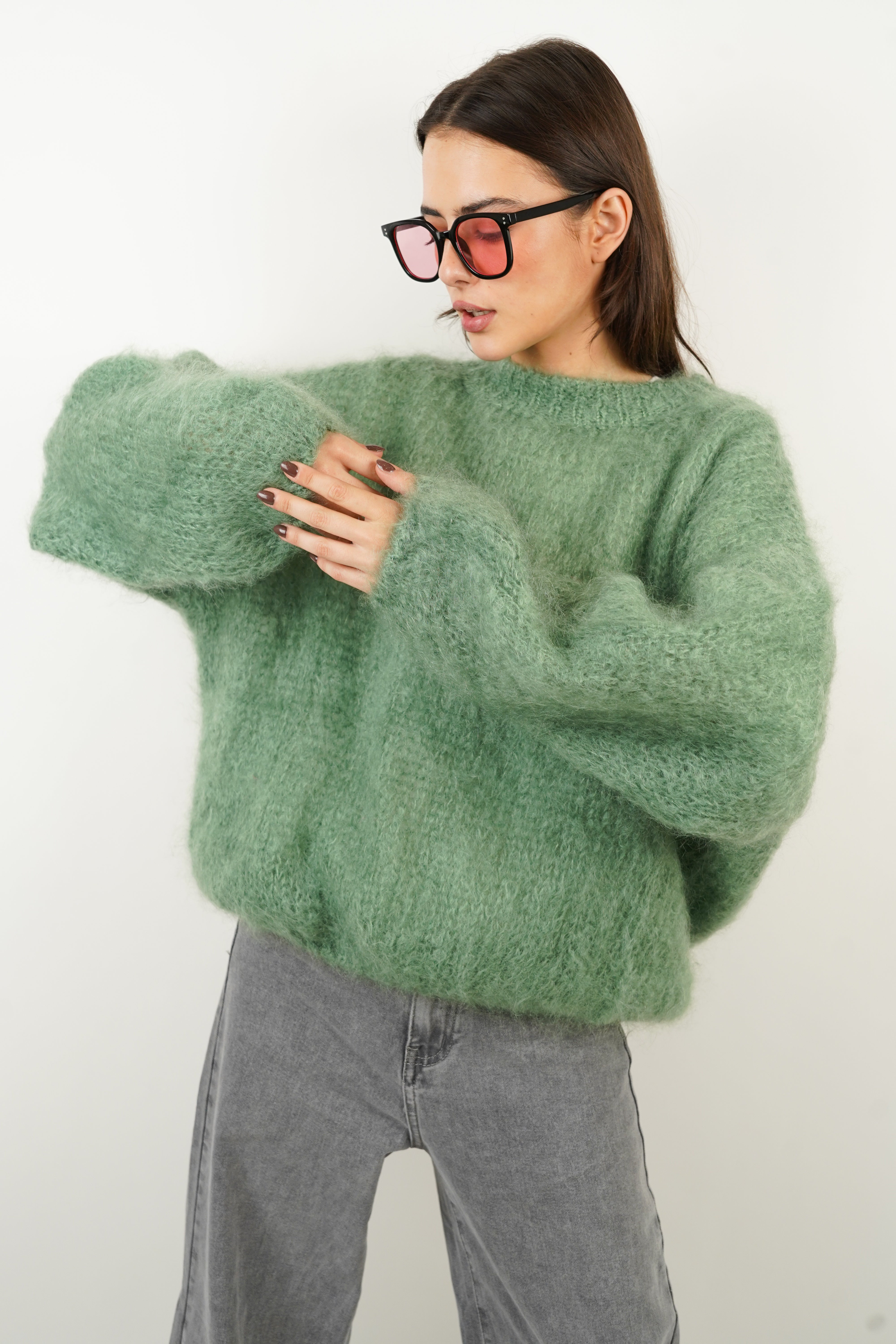 Dina green mohair sweater