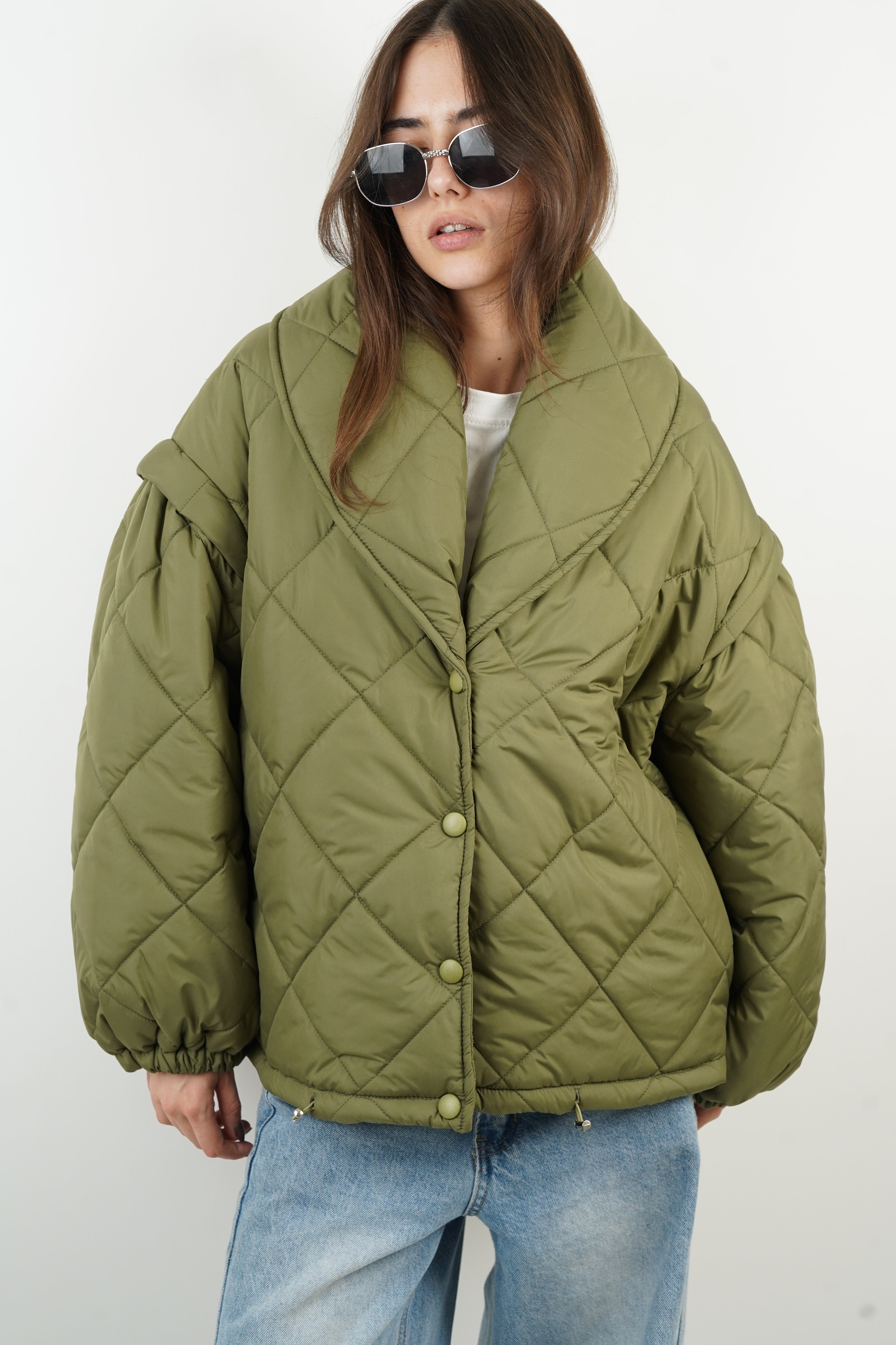 Eve khaki down jacket